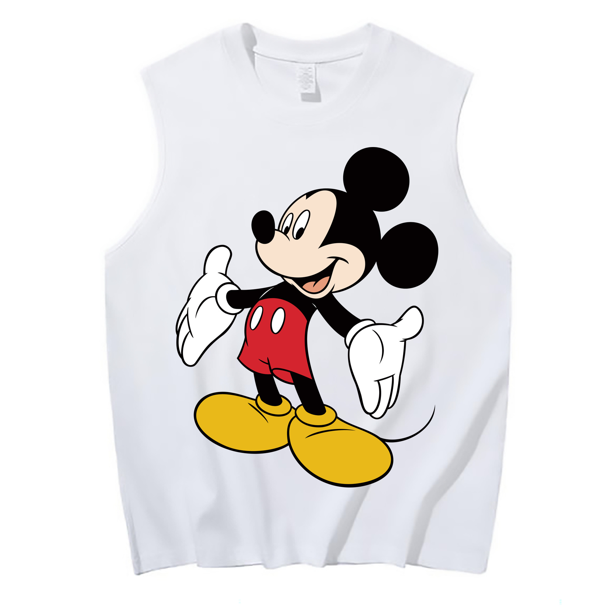 ミッキーマウス Mickey Mouse コットン100％タンクトップ（フロントプリント）