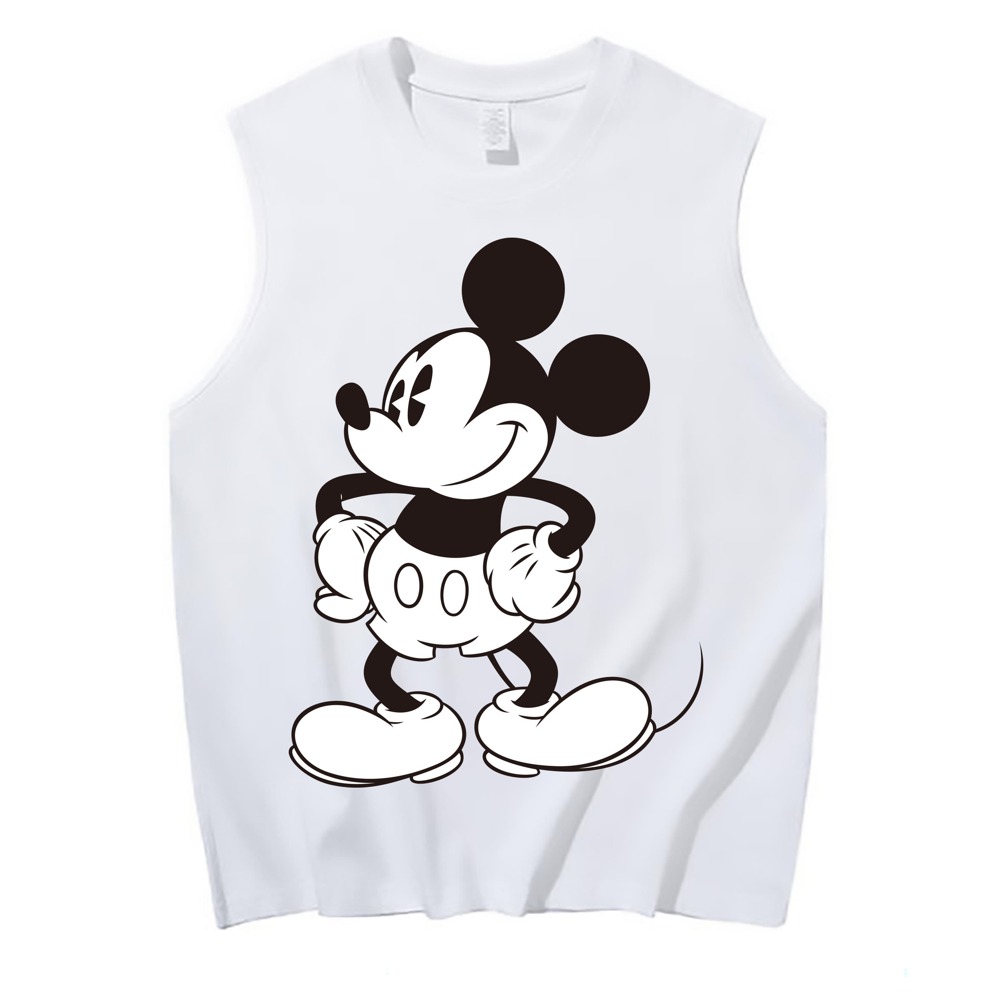 ミッキーマウス Mickey Mouse コットン100％タンクトップ（フロントプリント）
