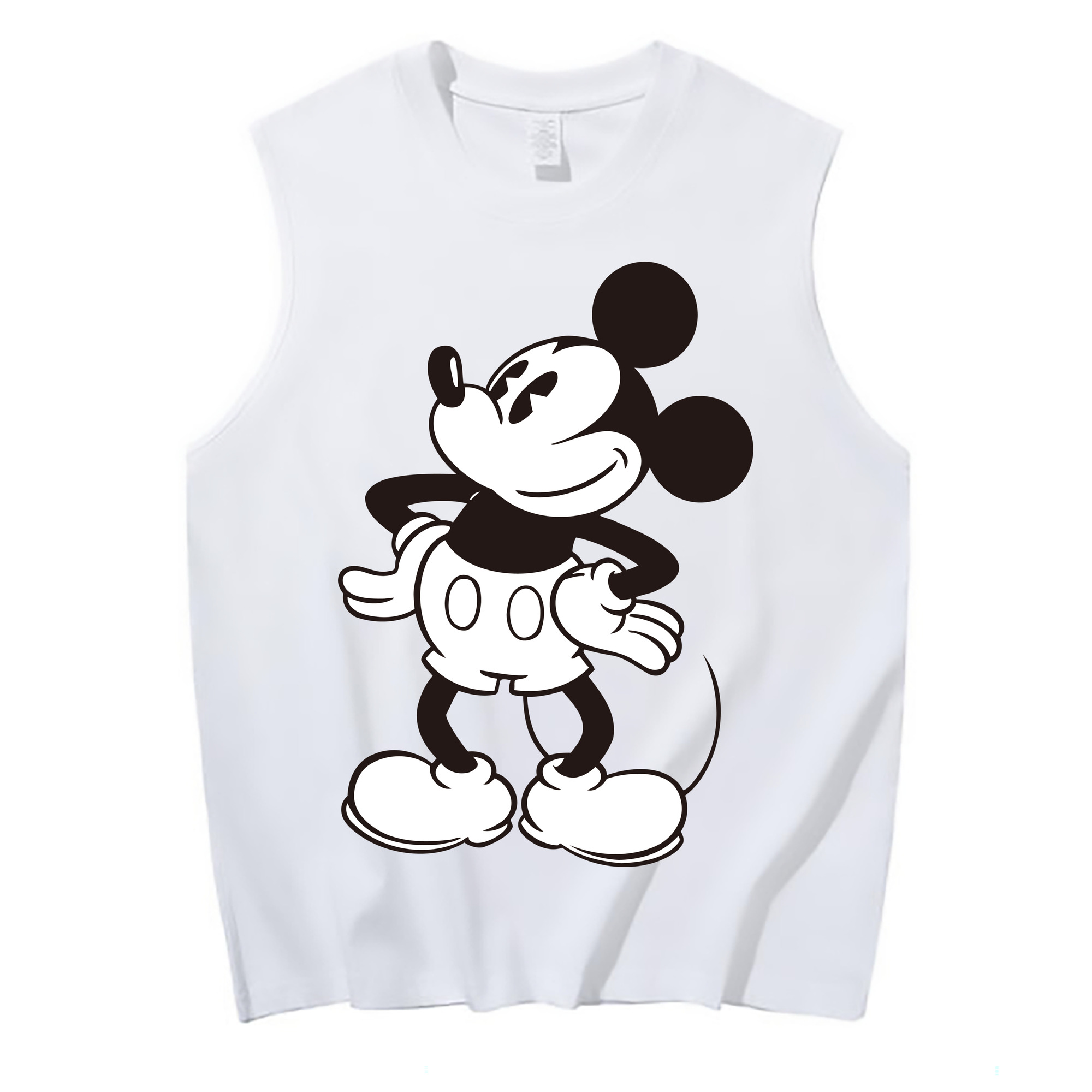 ミッキーマウス Mickey Mouse コットン100％タンクトップ（フロントプリント）