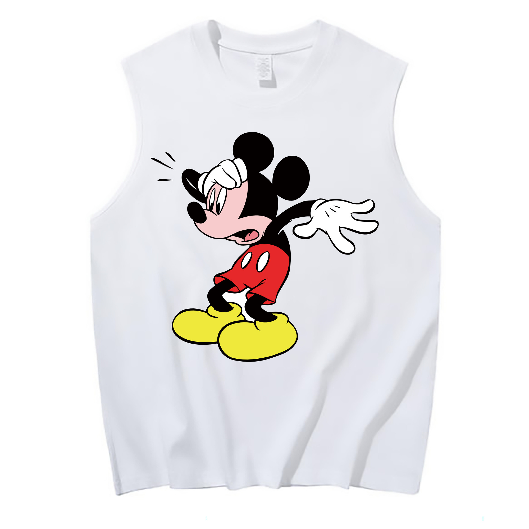 ミッキーマウス Mickey Mouse コットン100％タンクトップ（フロントプリント）