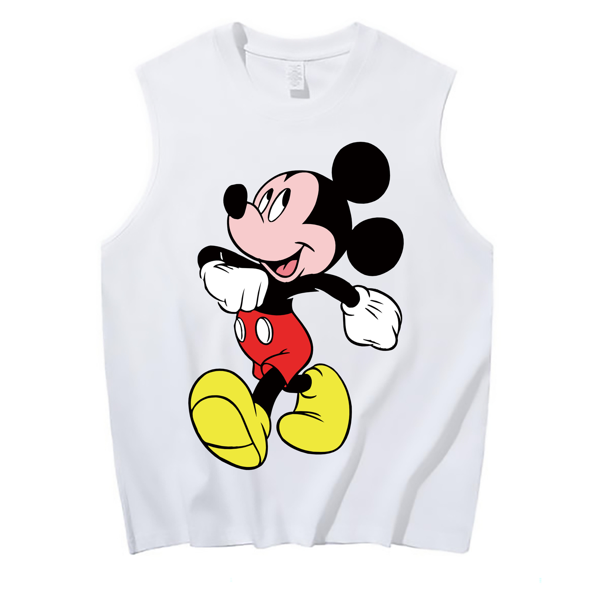 ミッキーマウス Mickey Mouse コットン100％タンクトップ（フロントプリント）