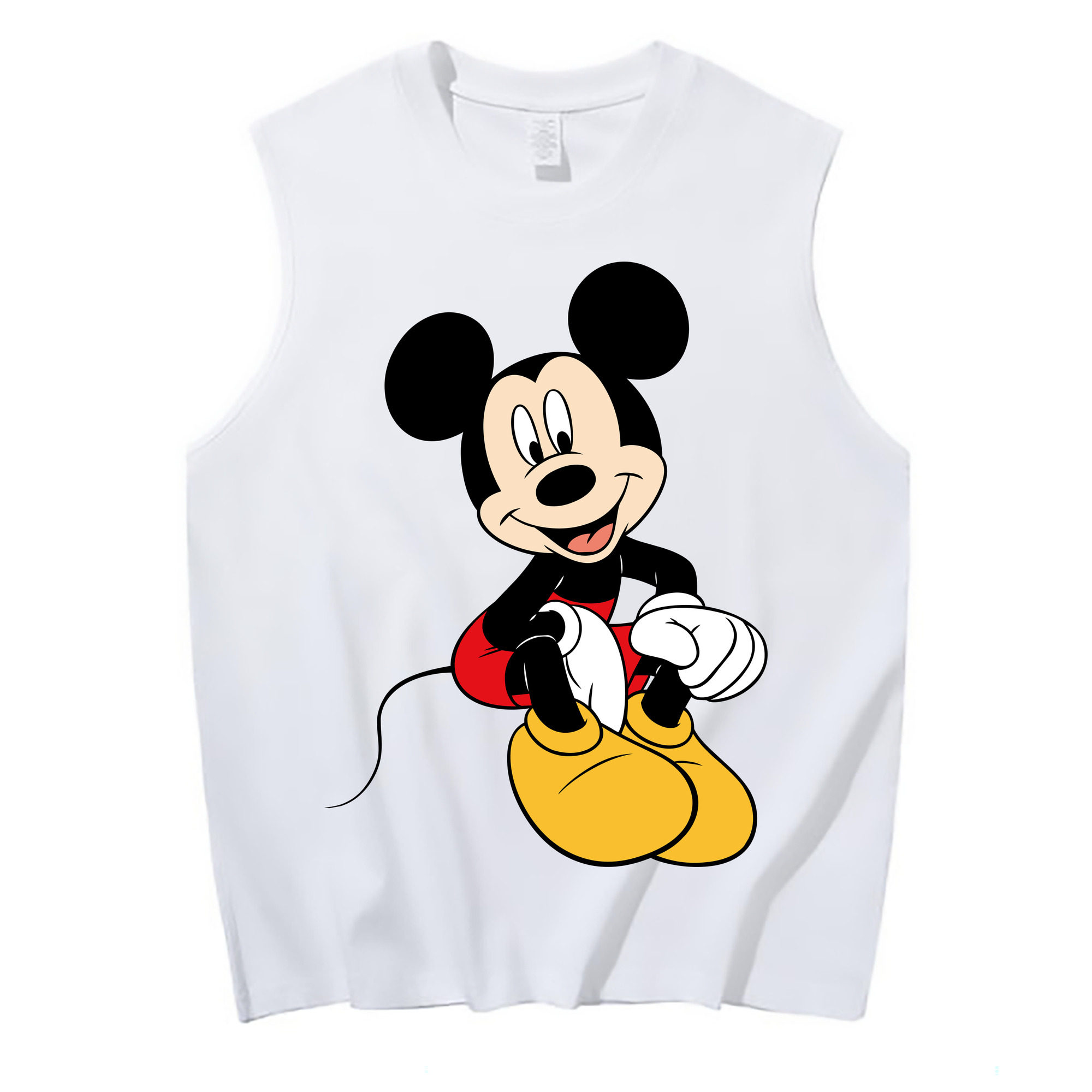 ミッキーマウス Mickey Mouse コットン100％タンクトップ（フロントプリント）
