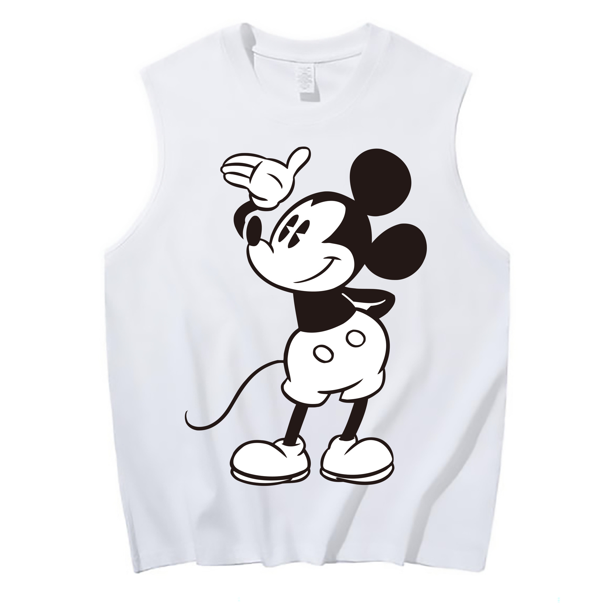 ミッキーマウス Mickey Mouse コットン100％タンクトップ（フロントプリント）