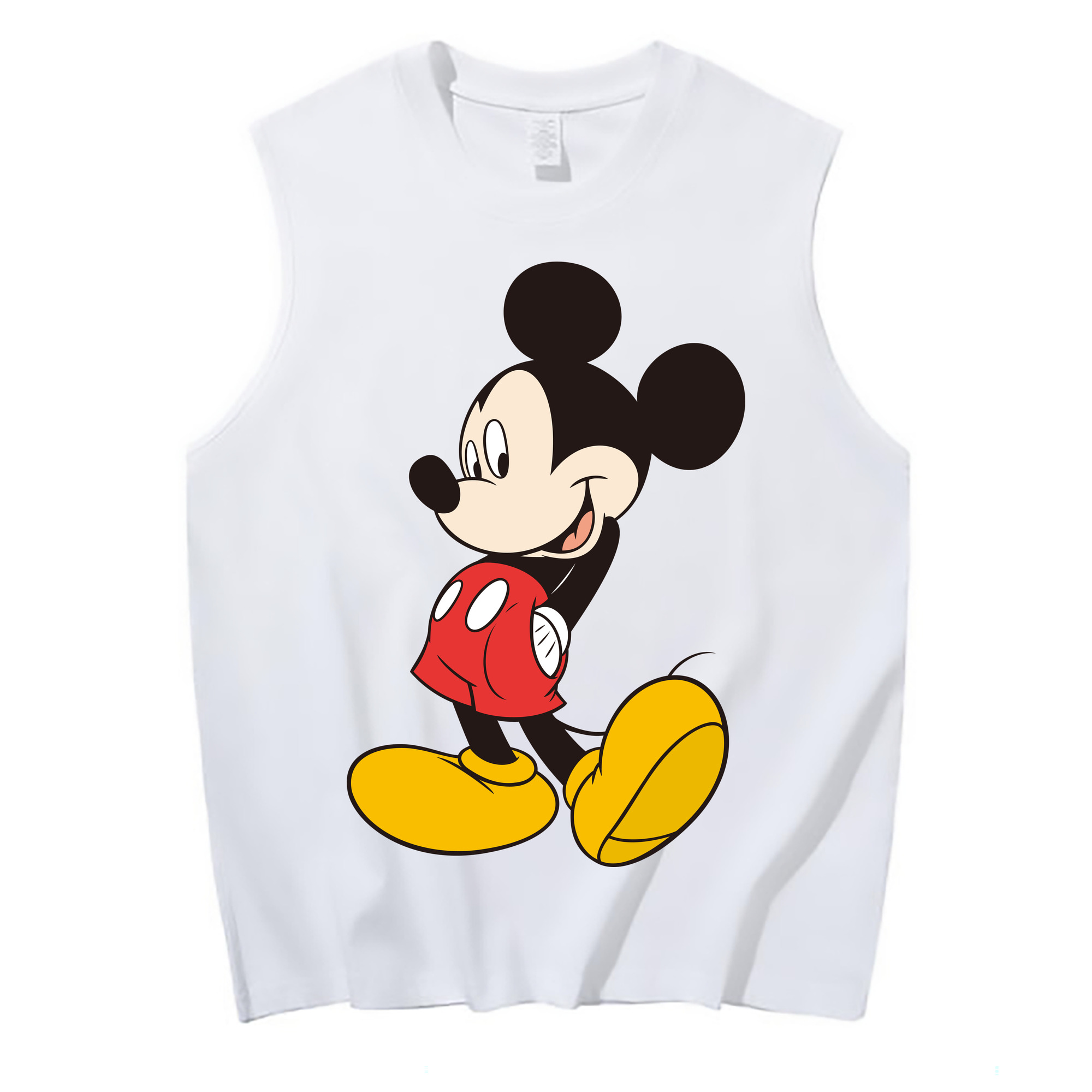 ミッキーマウス Mickey Mouse コットン100％タンクトップ（フロントプリント）