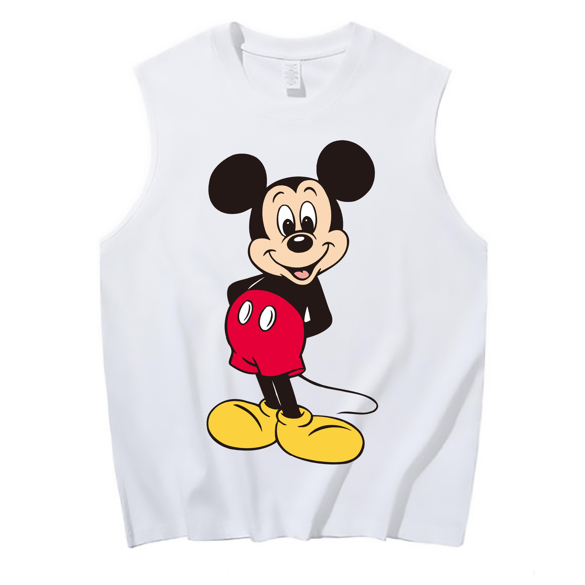 ミッキーマウス Mickey Mouse コットン100％タンクトップ（フロントプリント）