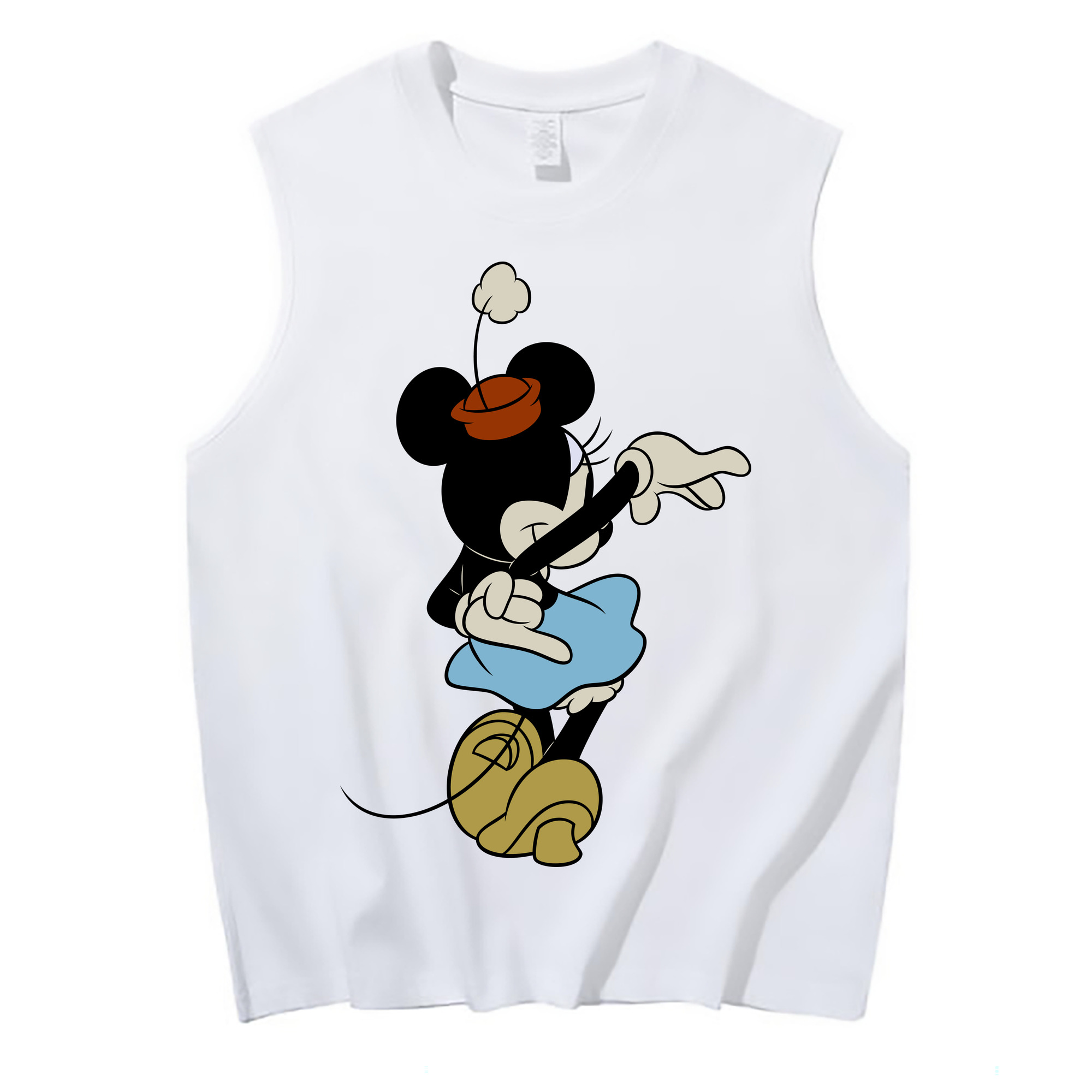 ミッキーマウス Mickey Mouse コットン100％タンクトップ（フロントプリント）