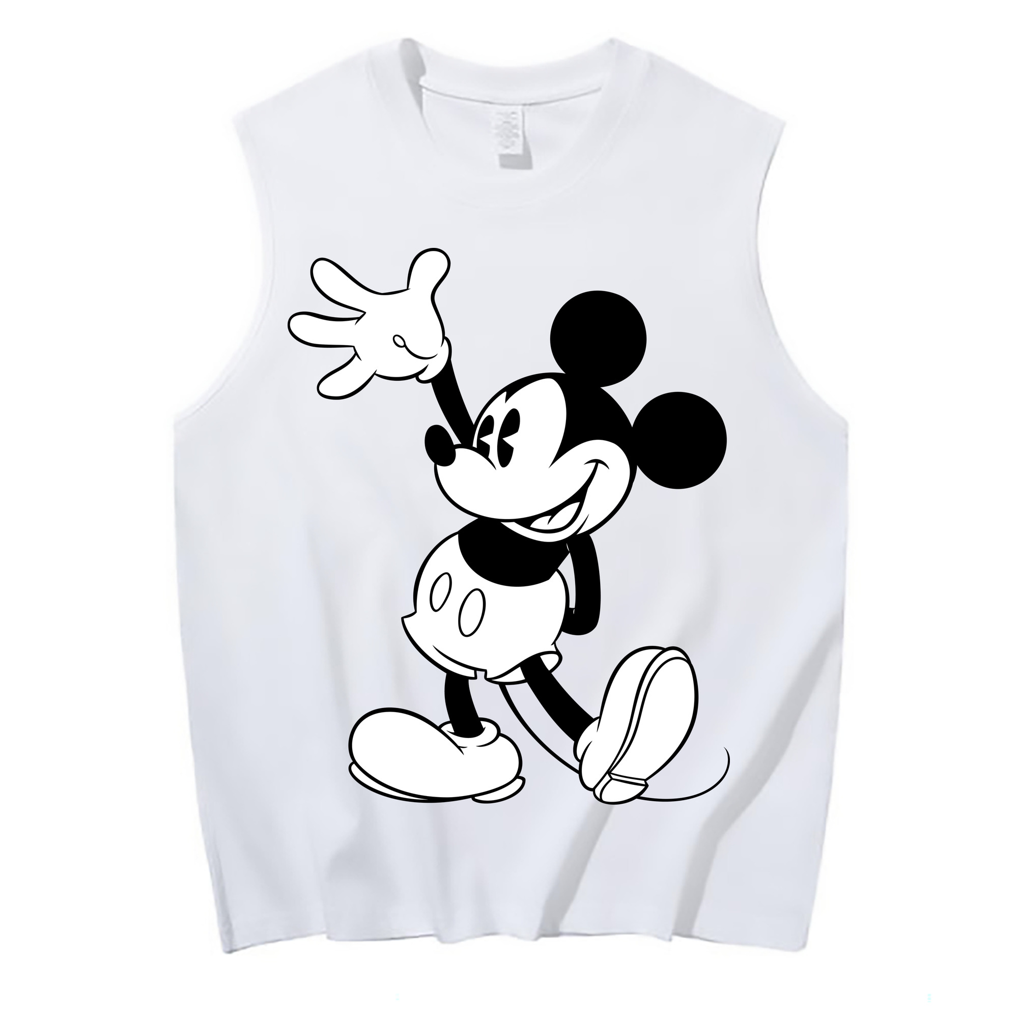 ミッキーマウス Mickey Mouse コットン100％タンクトップ（フロントプリント）