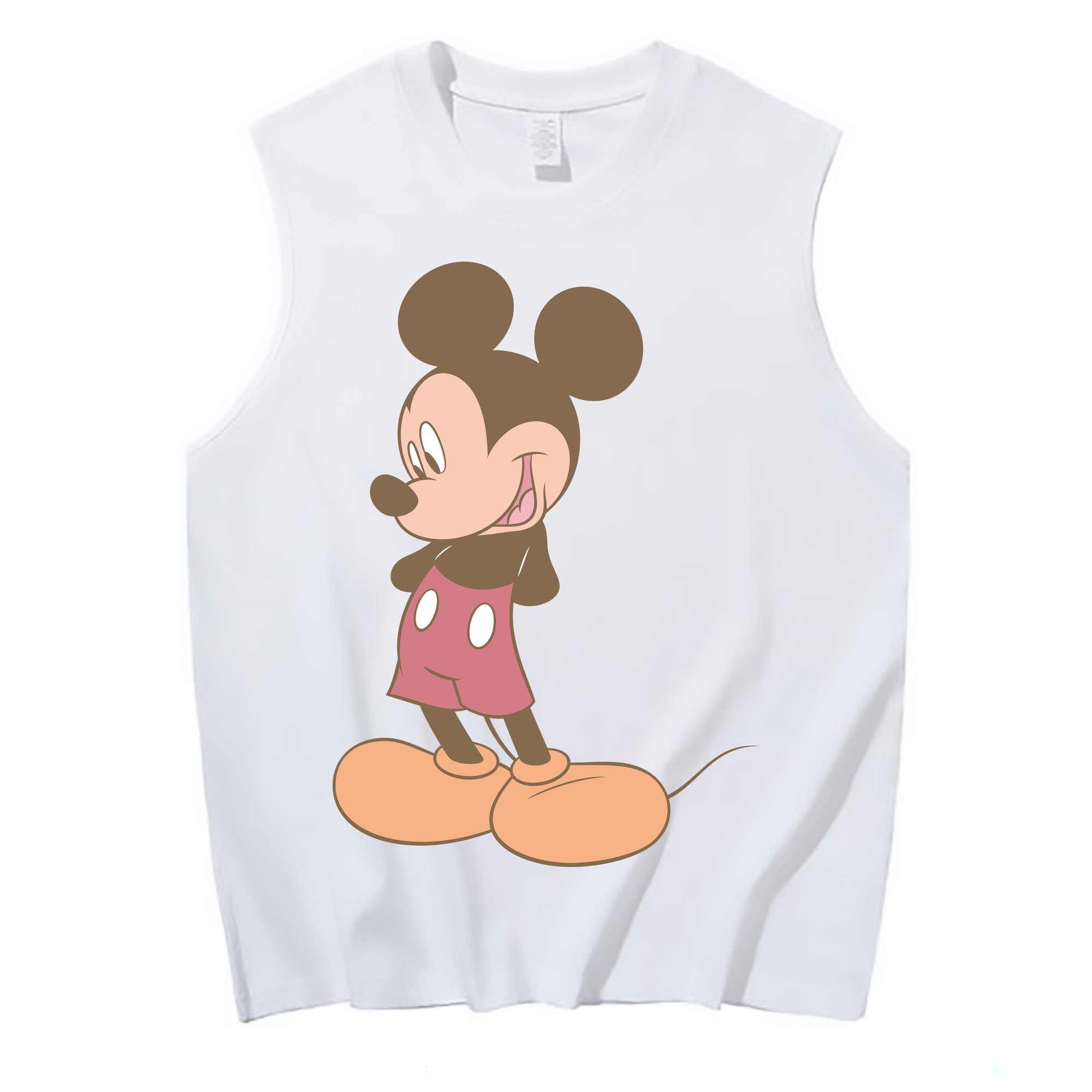 ミッキーマウス Mickey Mouse コットン100％タンクトップ（フロントプリント）