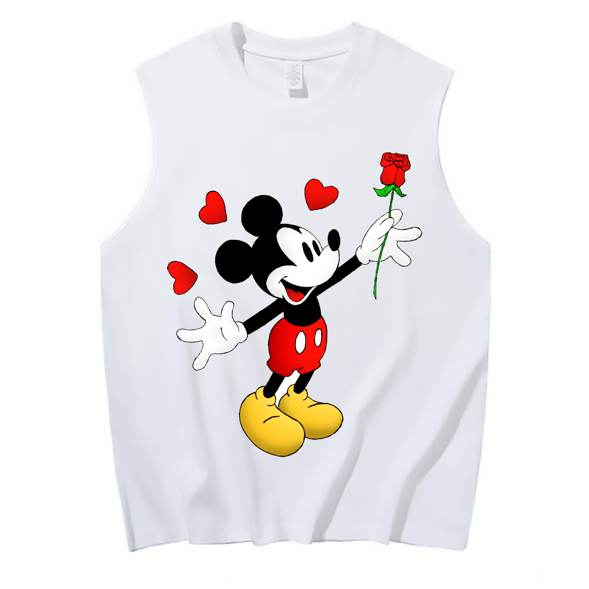 ミッキーマウス Mickey Mouse コットン100％タンクトップ（フロントプリント）