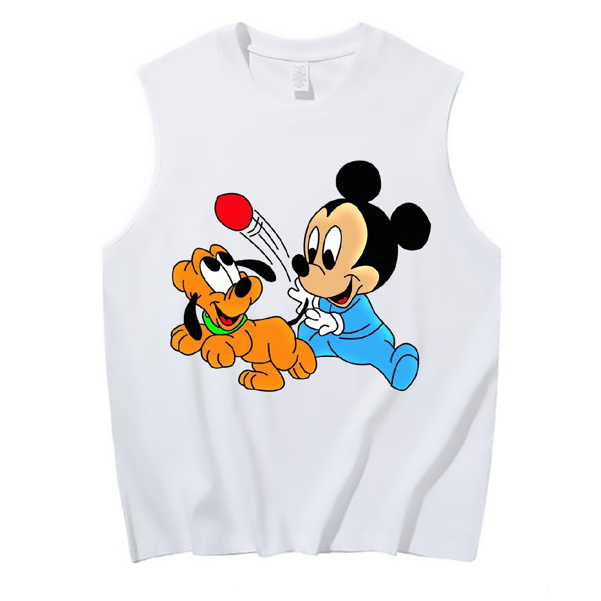 ミッキーマウス Mickey Mouse コットン100％タンクトップ（フロントプリント）