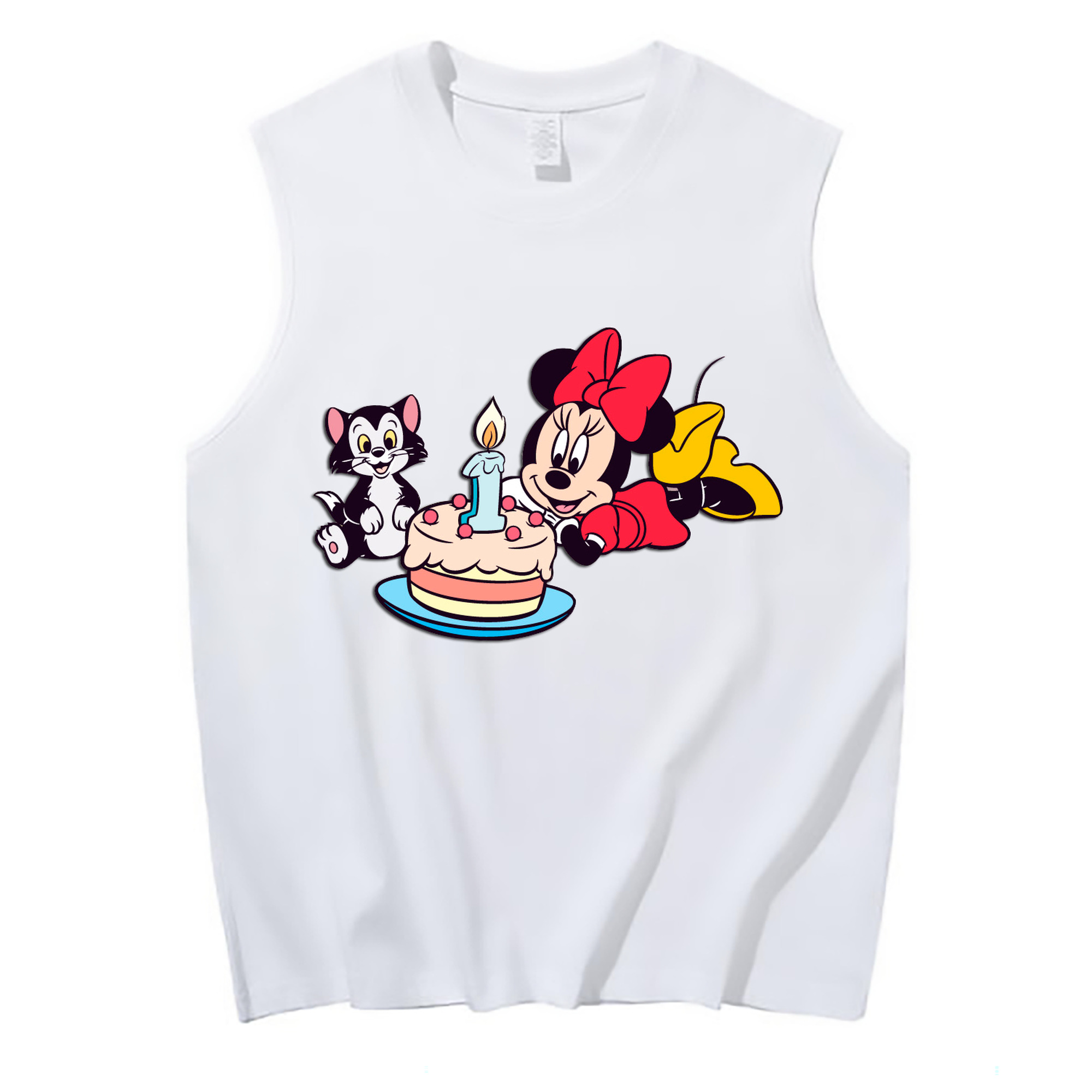 ミッキーマウス Mickey Mouse コットン100％タンクトップ（フロントプリント）