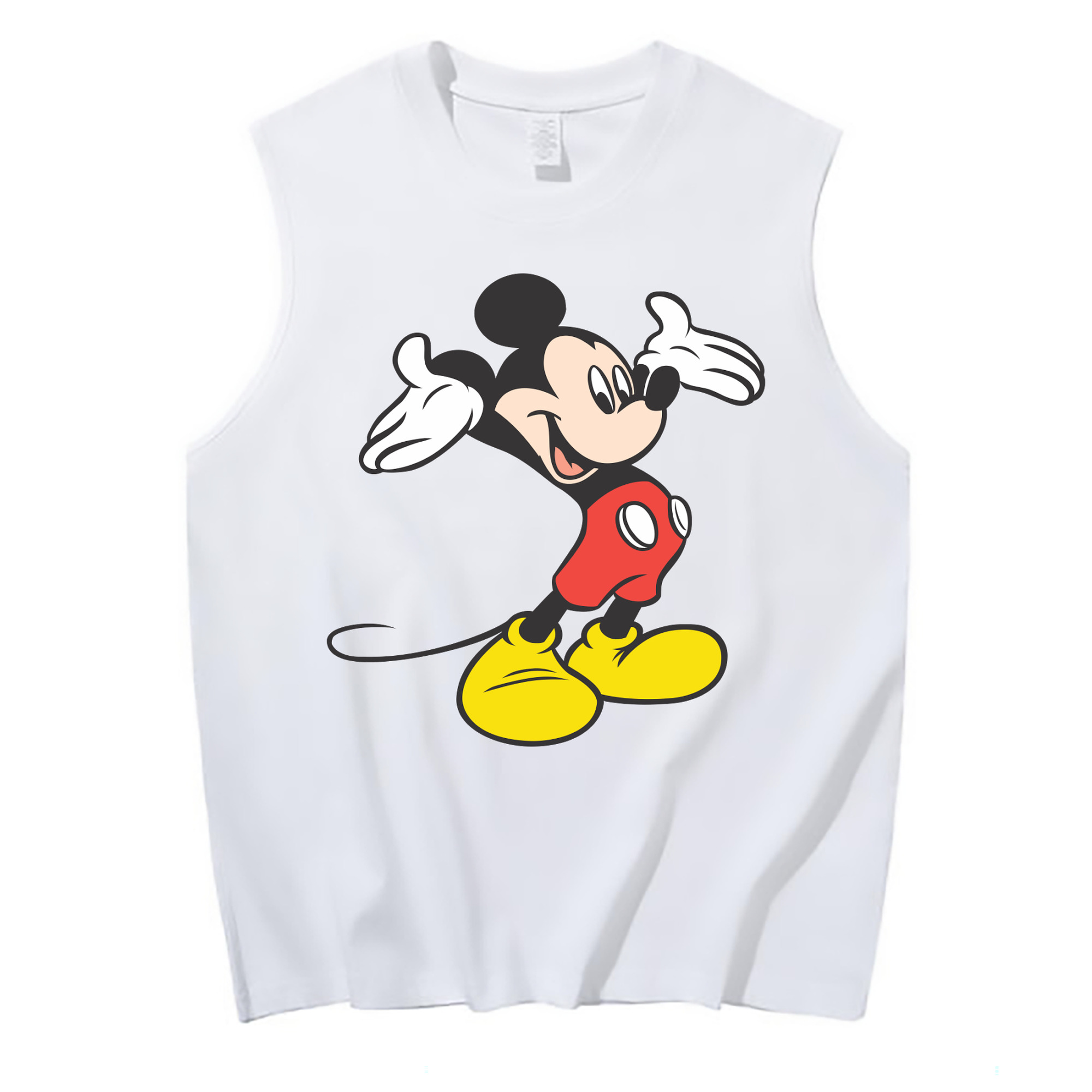 ミッキーマウス Mickey Mouse コットン100％タンクトップ（フロントプリント）