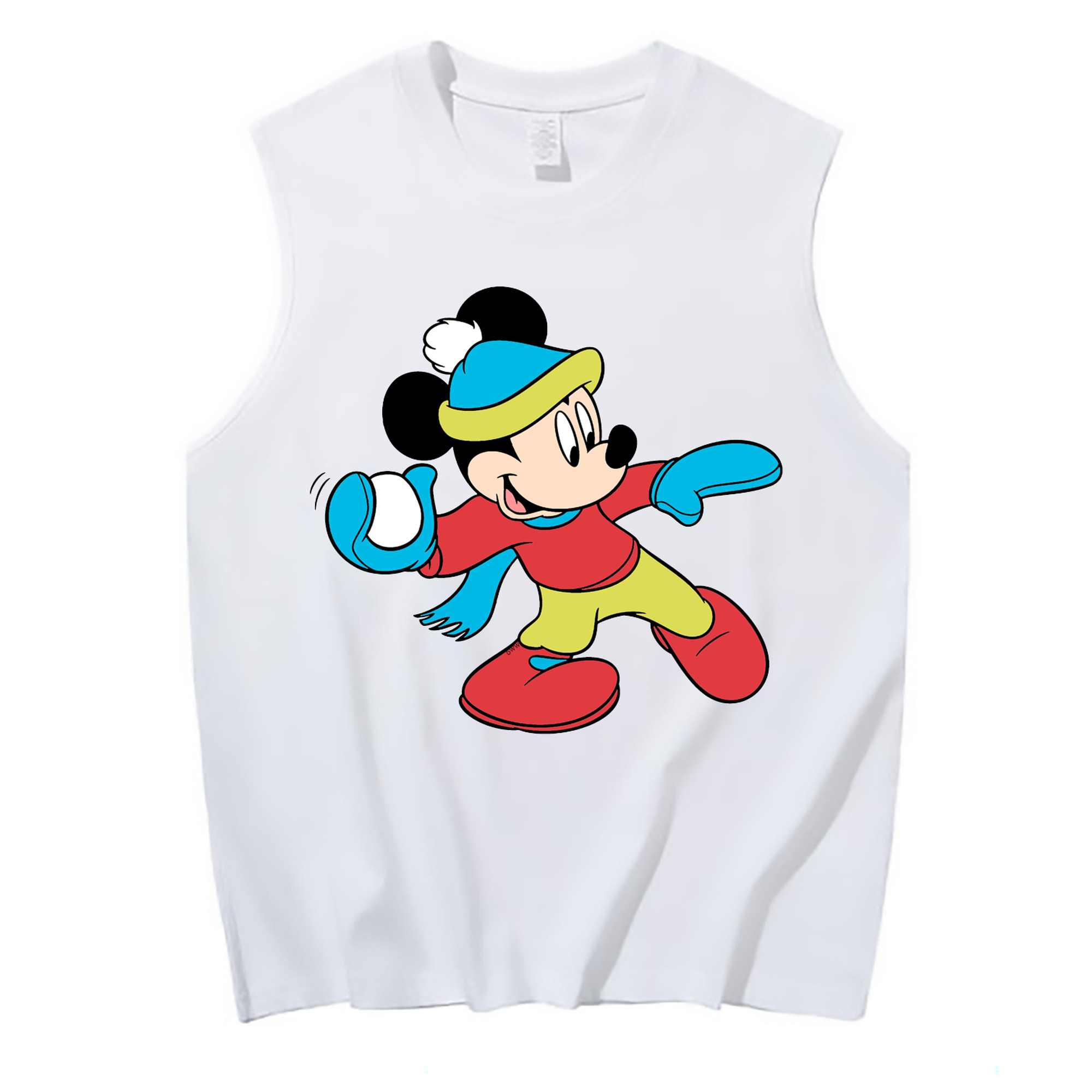 ミッキーマウス Mickey Mouse コットン100％タンクトップ（フロントプリント）