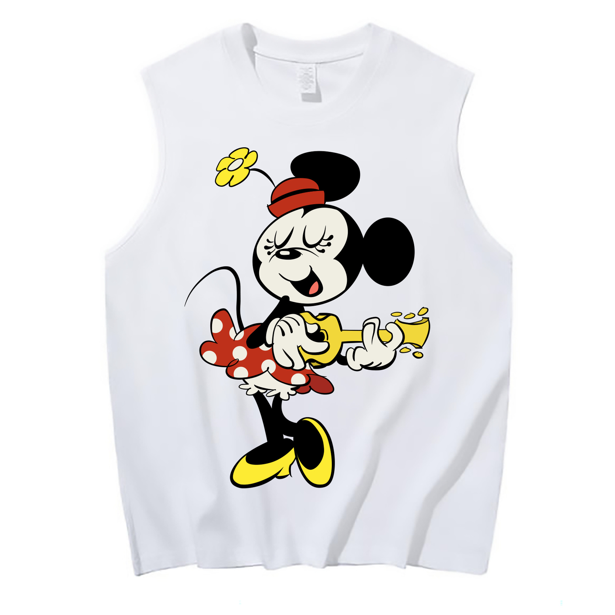 ミッキーマウス Mickey Mouse コットン100％タンクトップ（フロントプリント）