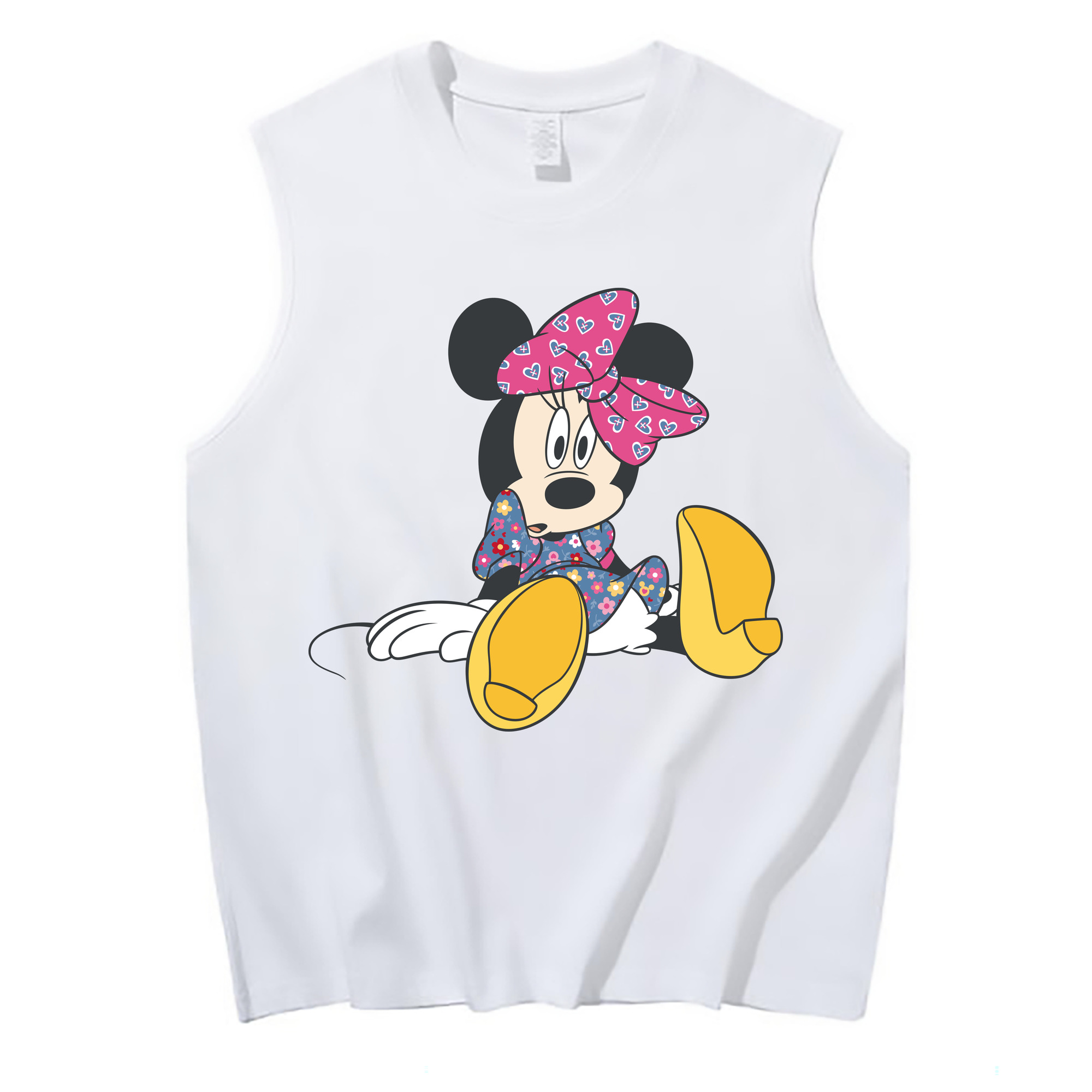 ミッキーマウス Mickey Mouse コットン100％タンクトップ（フロントプリント）