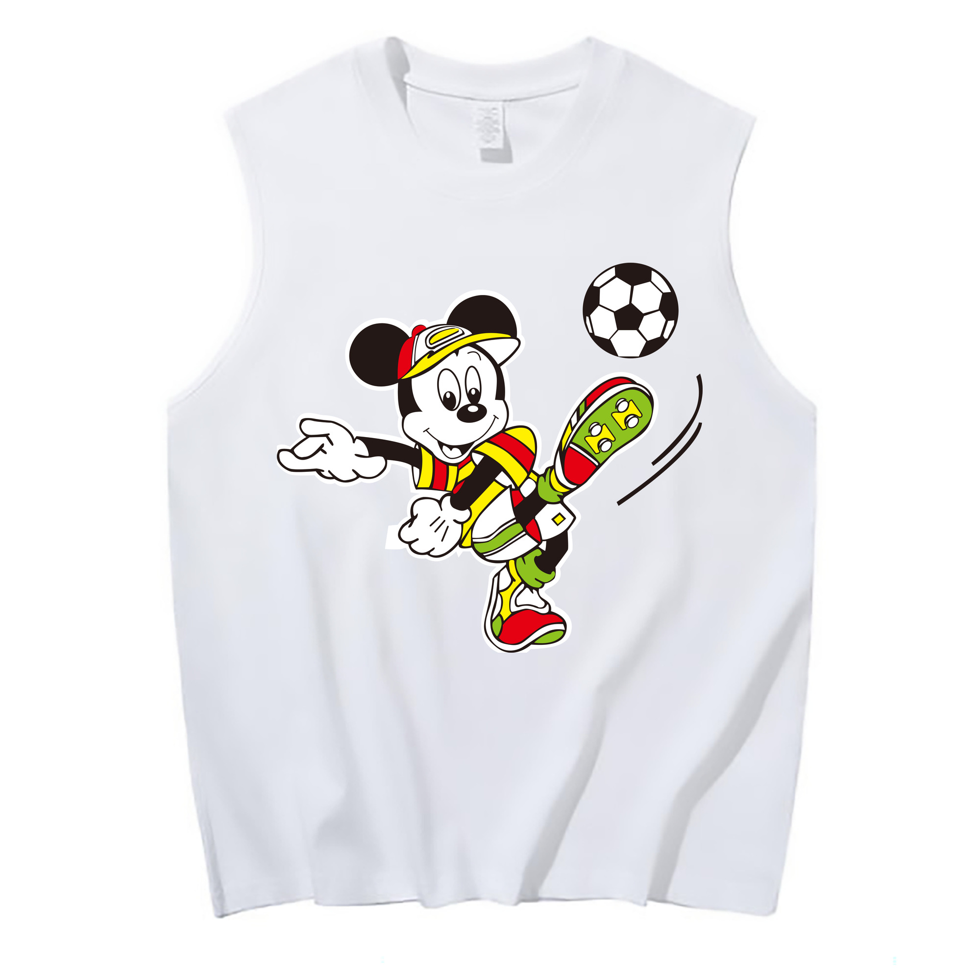 ミッキーマウス Mickey Mouse コットン100％タンクトップ（フロントプリント）