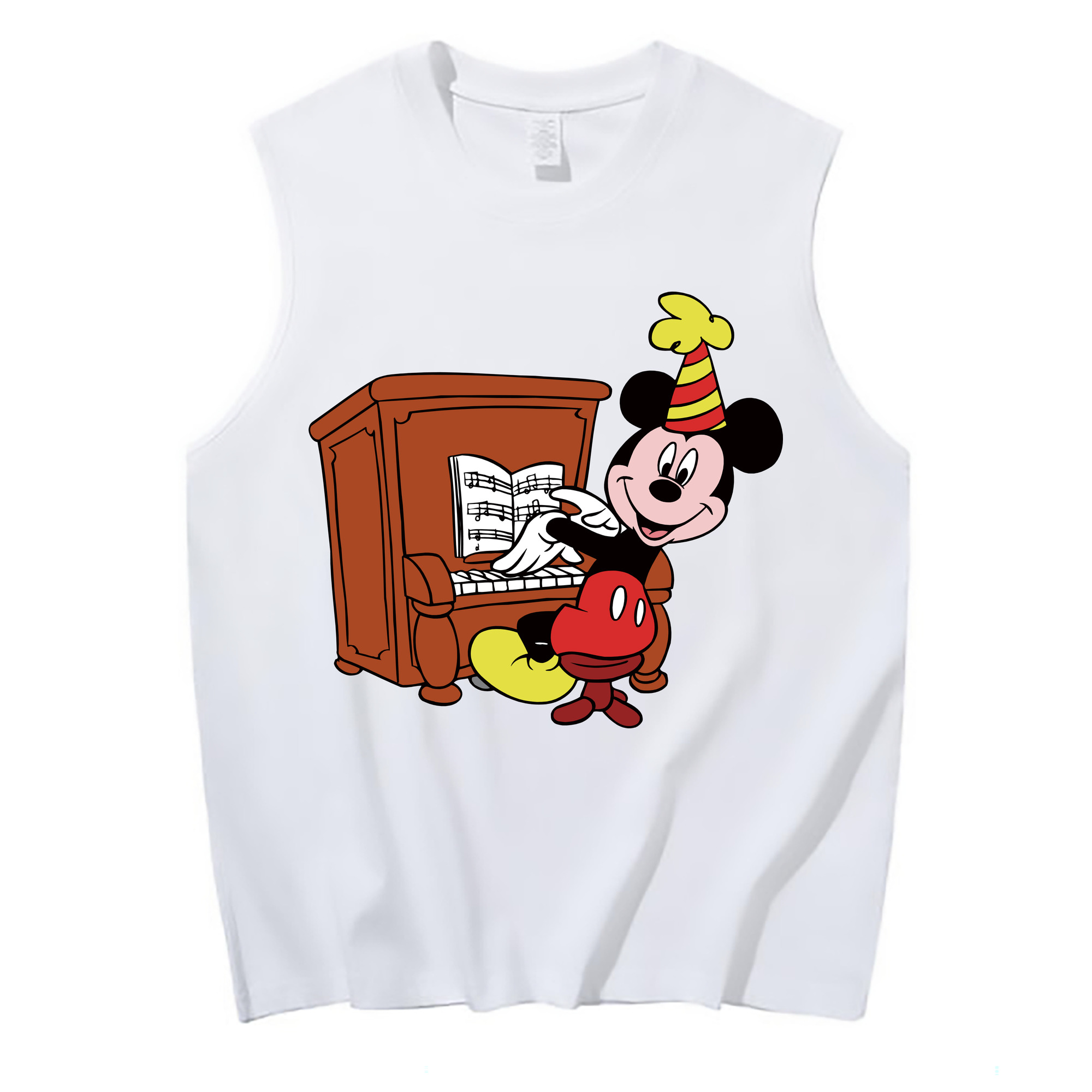 ミッキーマウス Mickey Mouse コットン100％タンクトップ（フロントプリント）