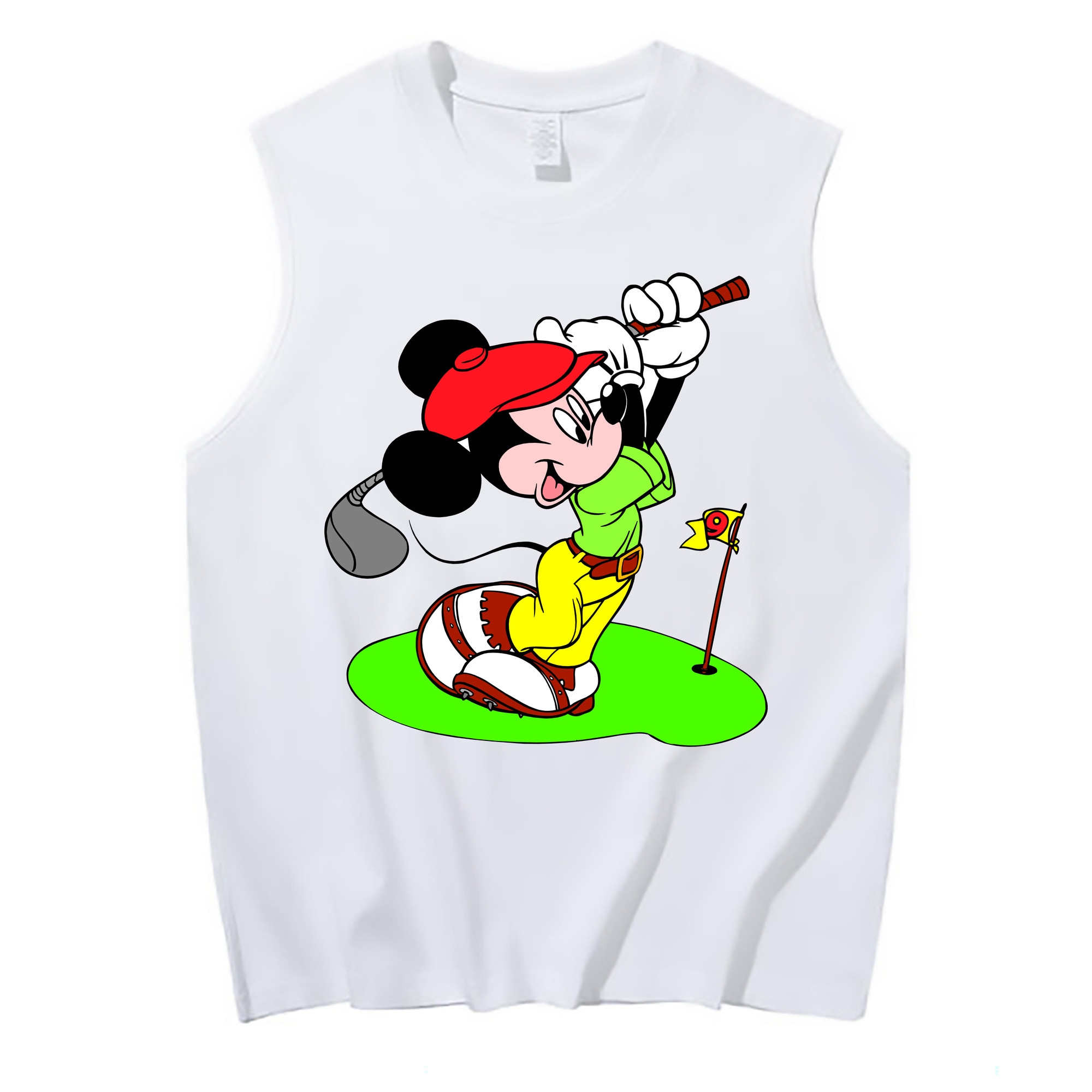 ミッキーマウス Mickey Mouse コットン100％タンクトップ（フロントプリント）