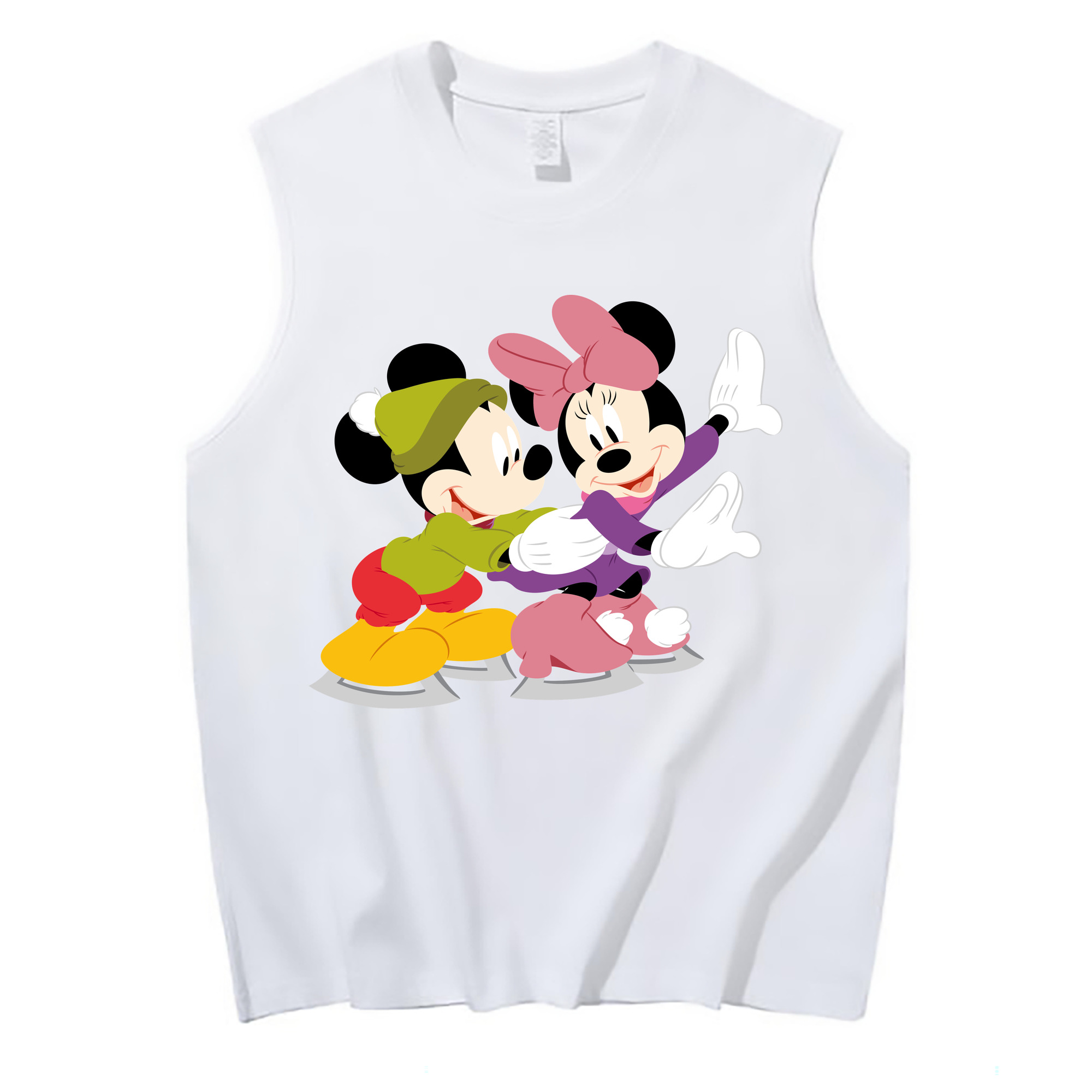 ミッキーマウス Mickey Mouse コットン100％タンクトップ（フロントプリント）