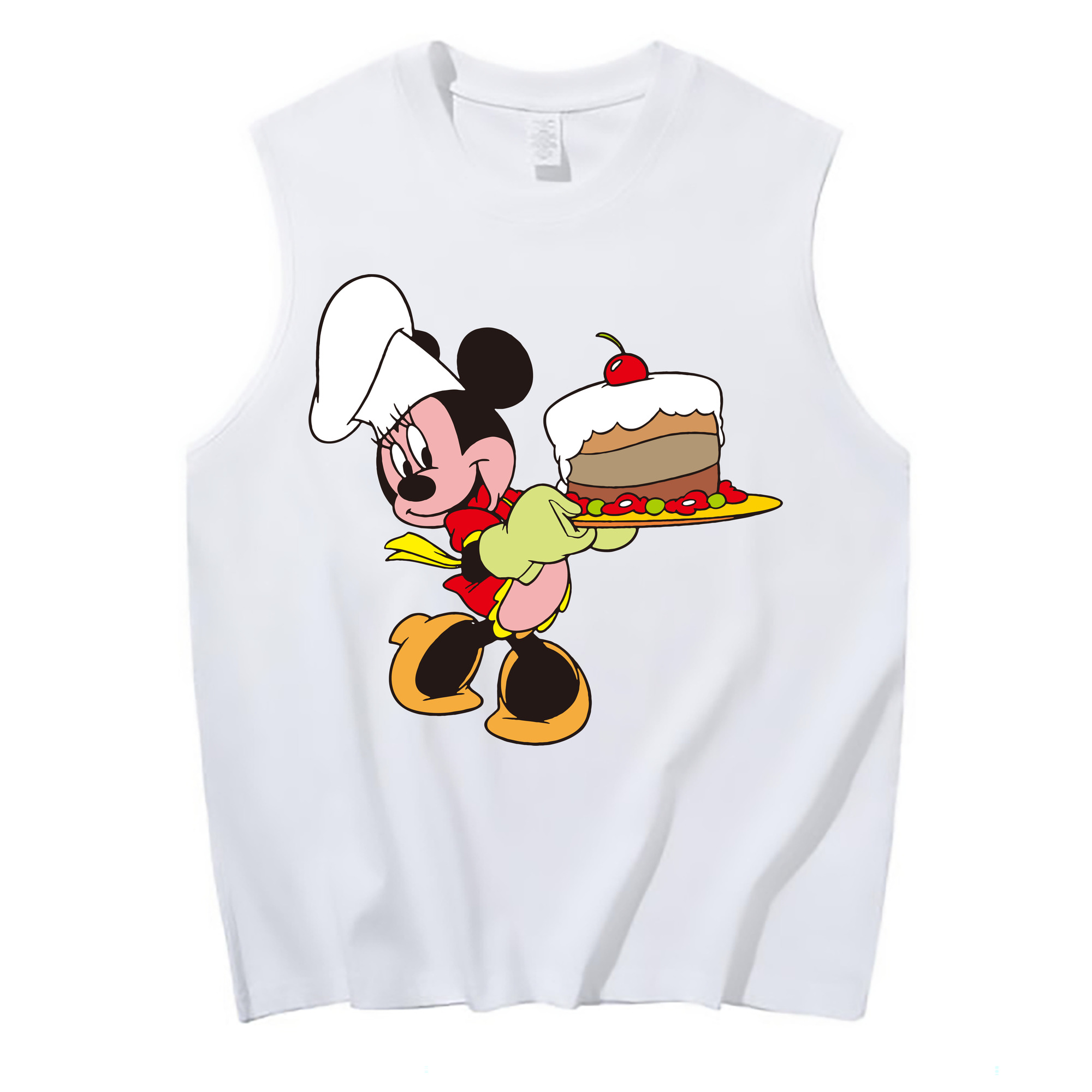 ミッキーマウス Mickey Mouse コットン100％タンクトップ（フロントプリント）