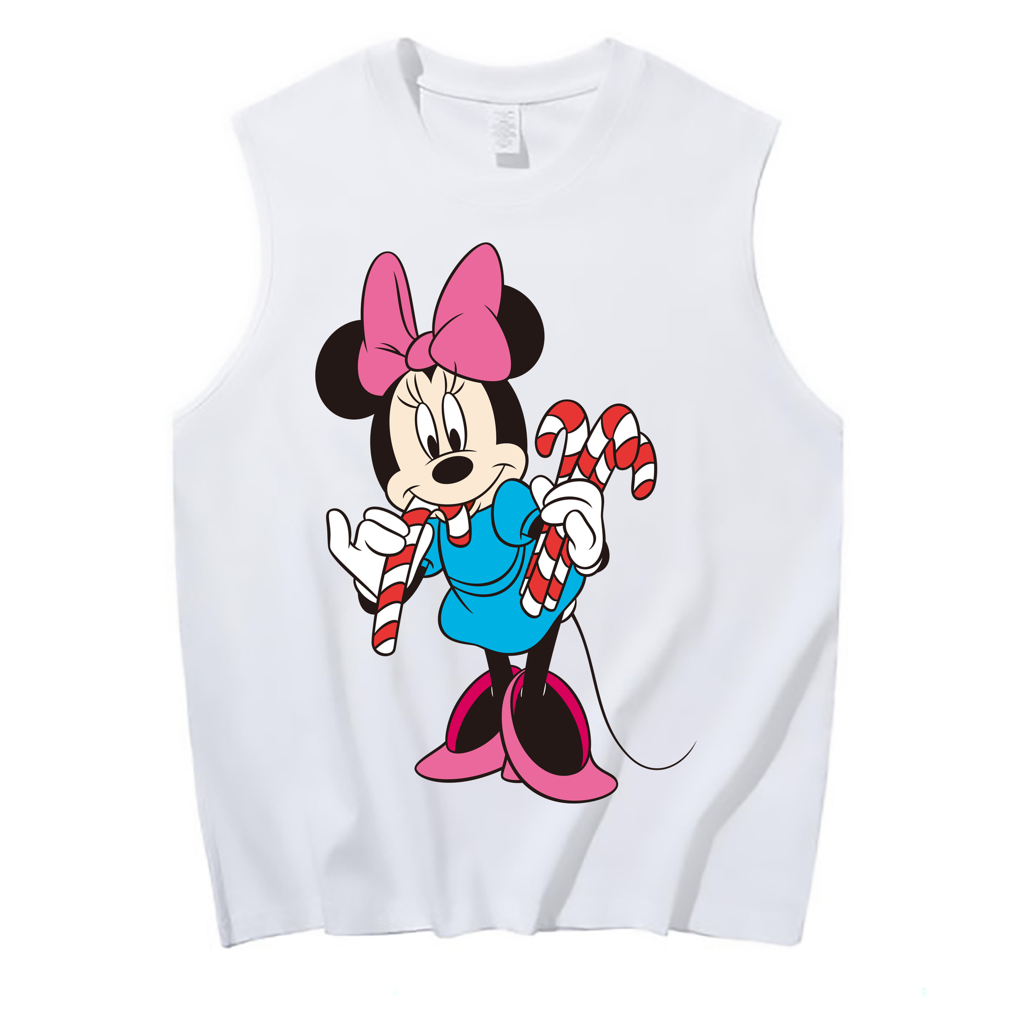 ミッキーマウス Mickey Mouse コットン100％タンクトップ（フロントプリント）