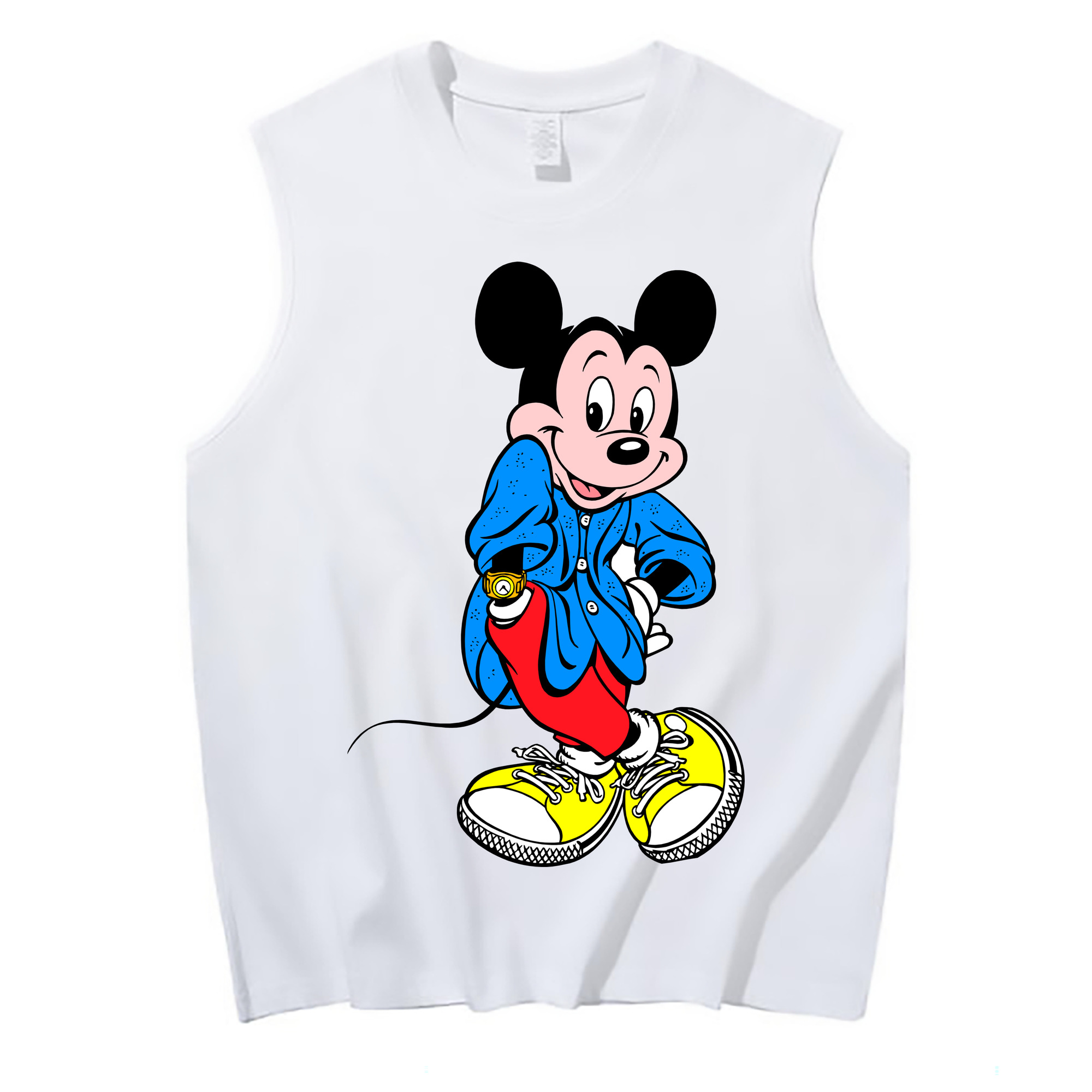 ミッキーマウス Mickey Mouse コットン100％タンクトップ（フロントプリント）