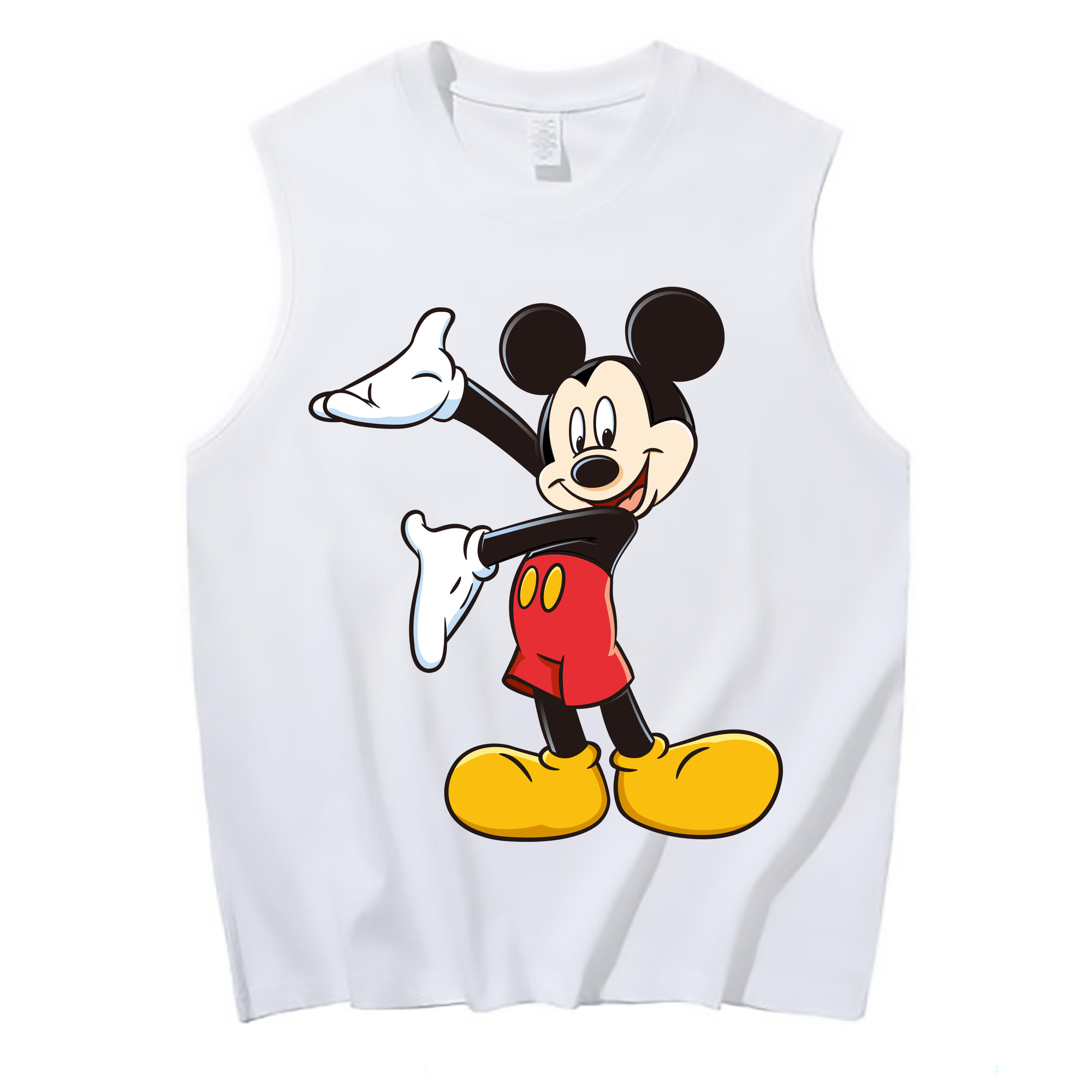 ミッキーマウス Mickey Mouse コットン100％タンクトップ（フロントプリント）