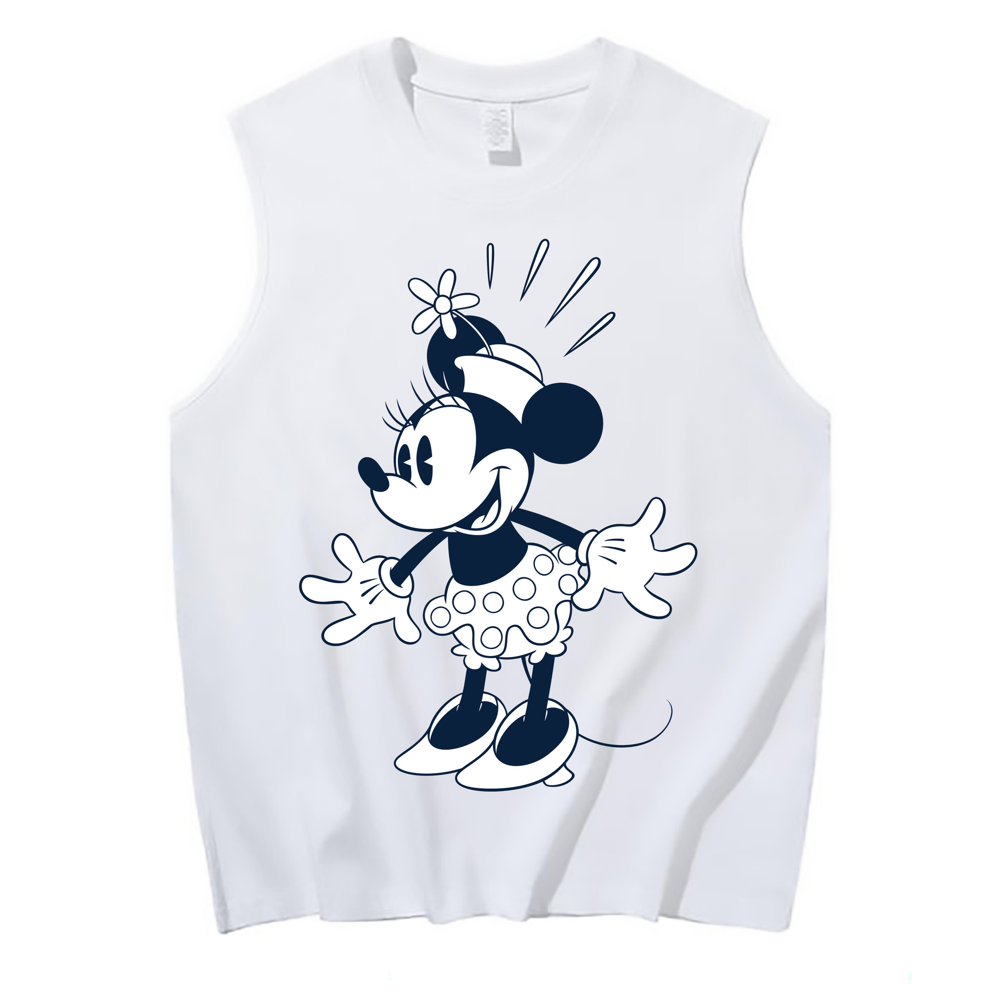 ミッキーマウス Mickey Mouse コットン100％タンクトップ（フロントプリント）