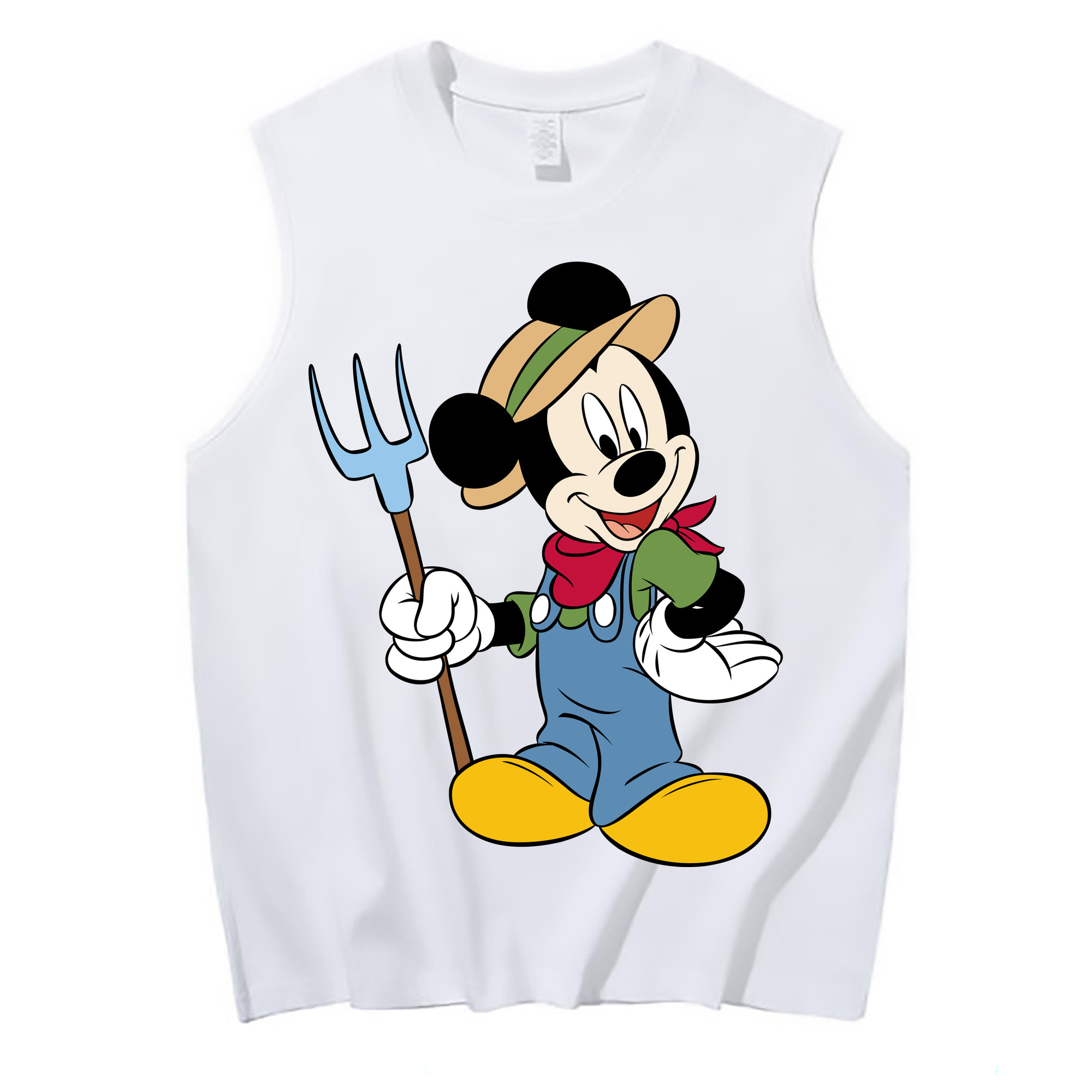 ミッキーマウス Mickey Mouse コットン100％タンクトップ（フロントプリント）