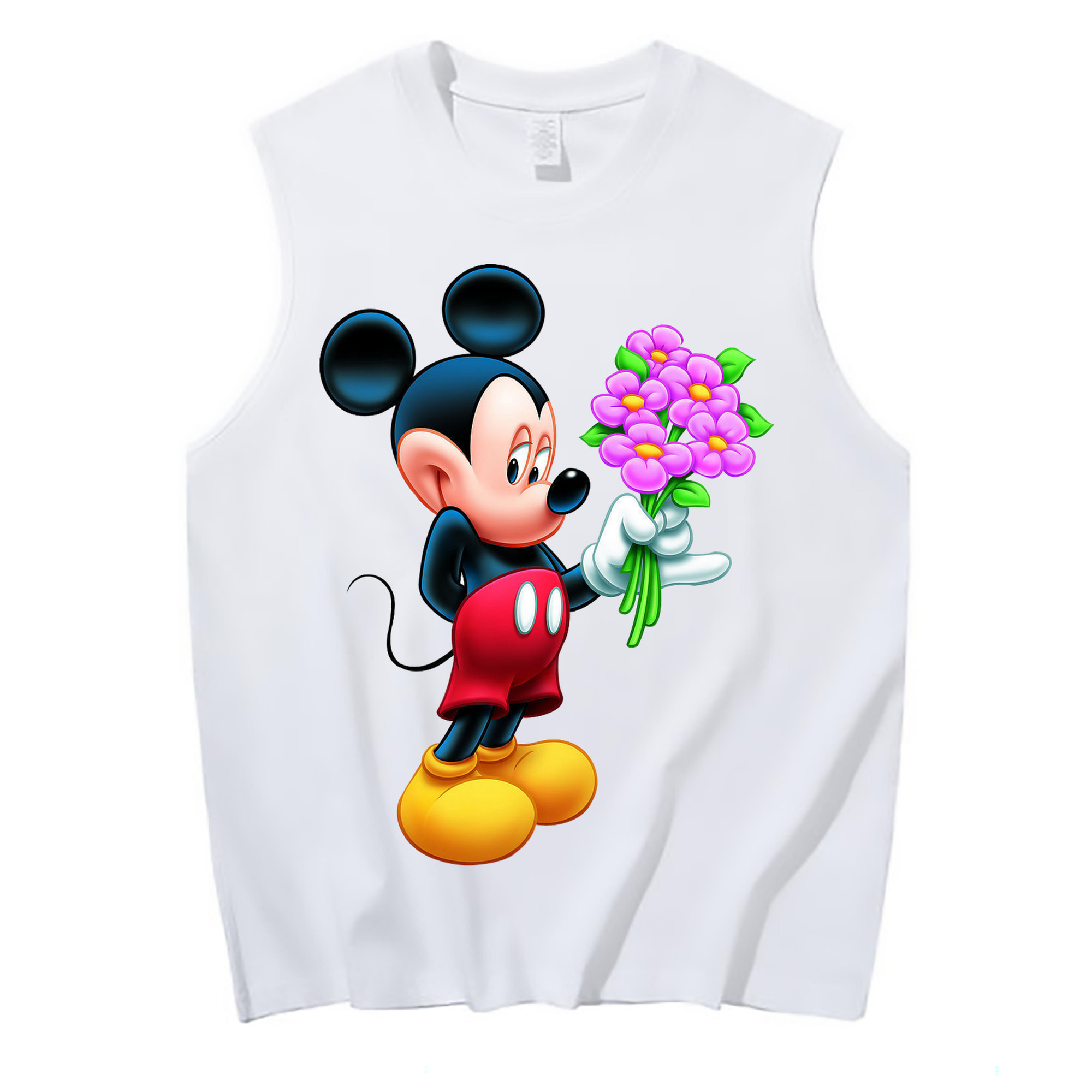 ミッキーマウス Mickey Mouse コットン100％タンクトップ（フロントプリント）