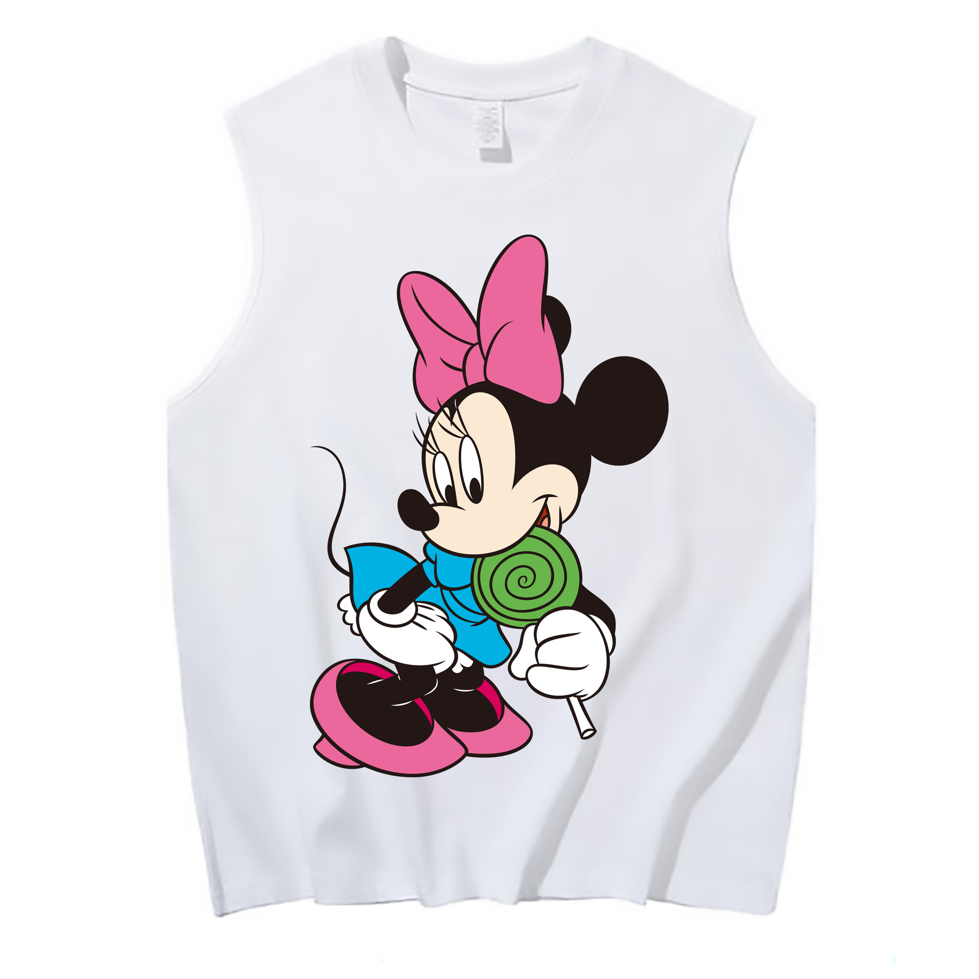 ミッキーマウス Mickey Mouse コットン100％タンクトップ（フロントプリント）