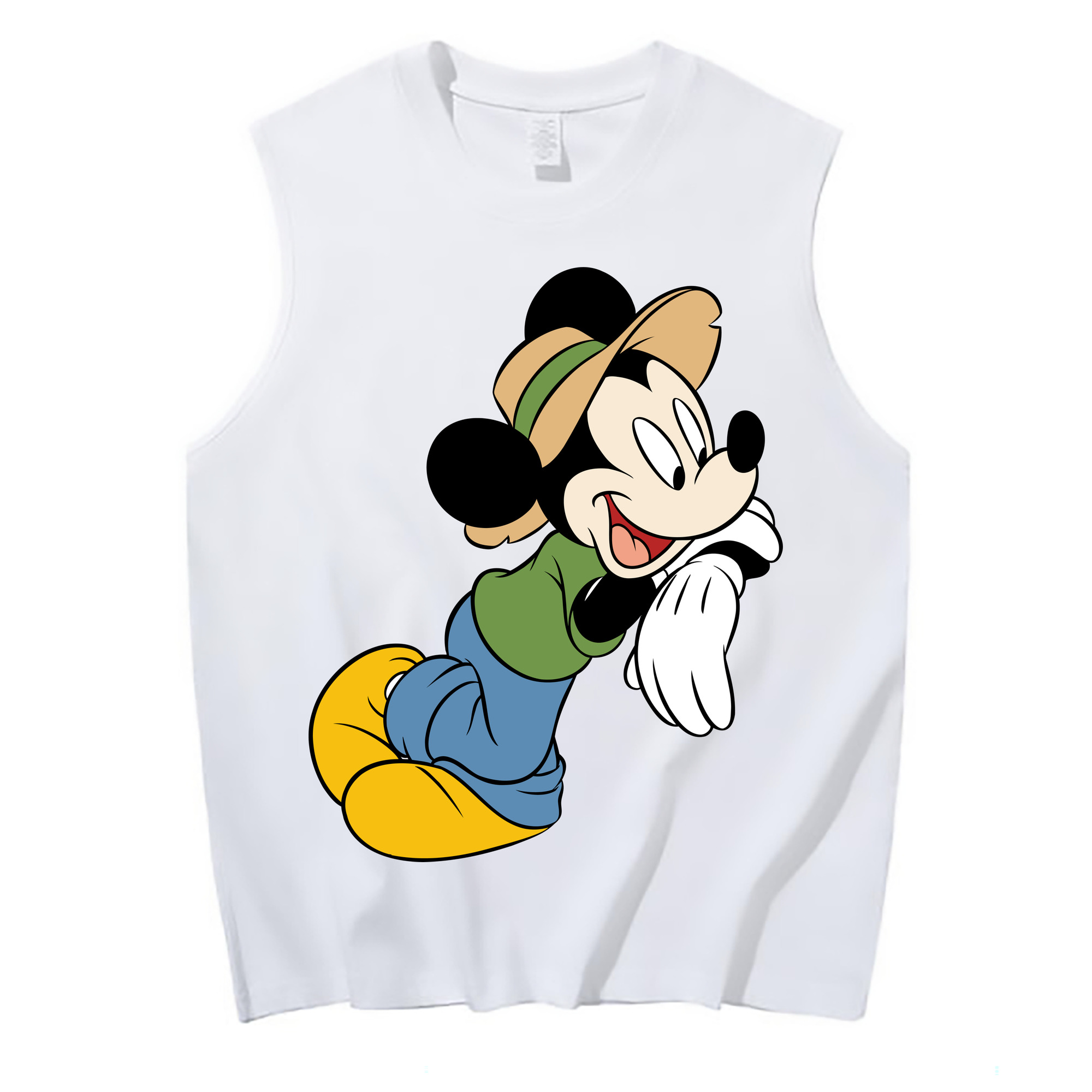 ミッキーマウス Mickey Mouse コットン100％タンクトップ（フロントプリント）