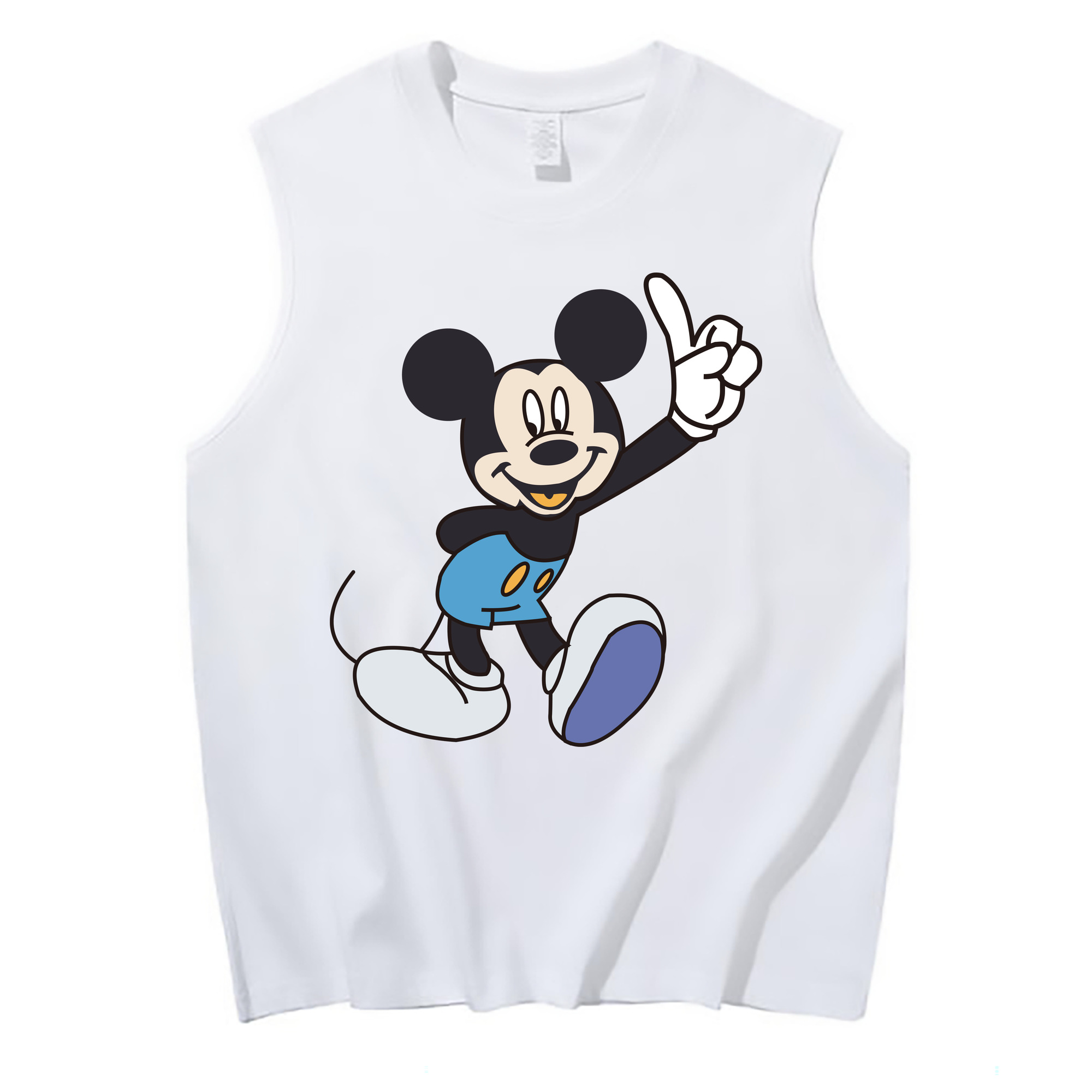 ミッキーマウス Mickey Mouse コットン100％タンクトップ（フロントプリント）