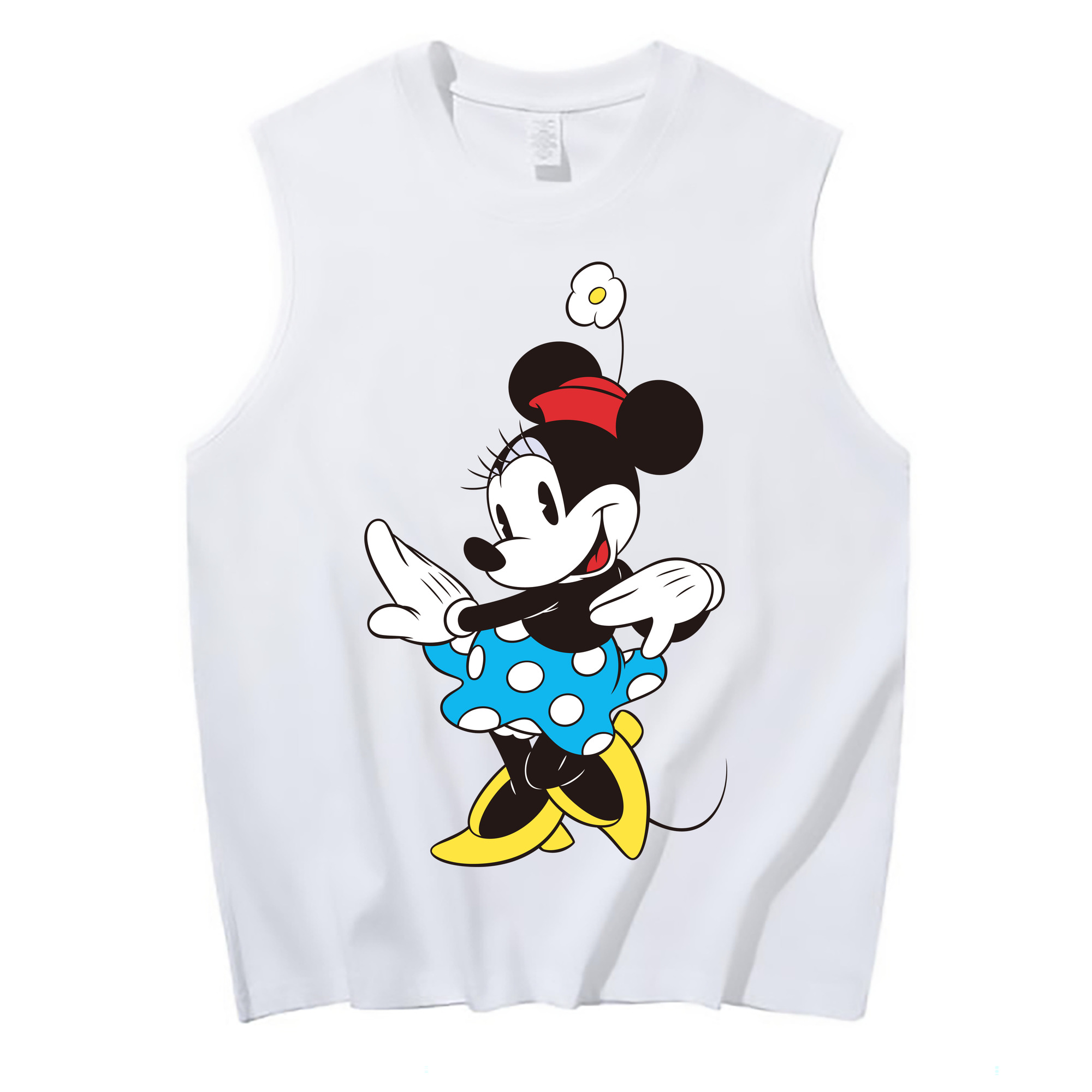 ミッキーマウス Mickey Mouse コットン100％タンクトップ（フロントプリント）