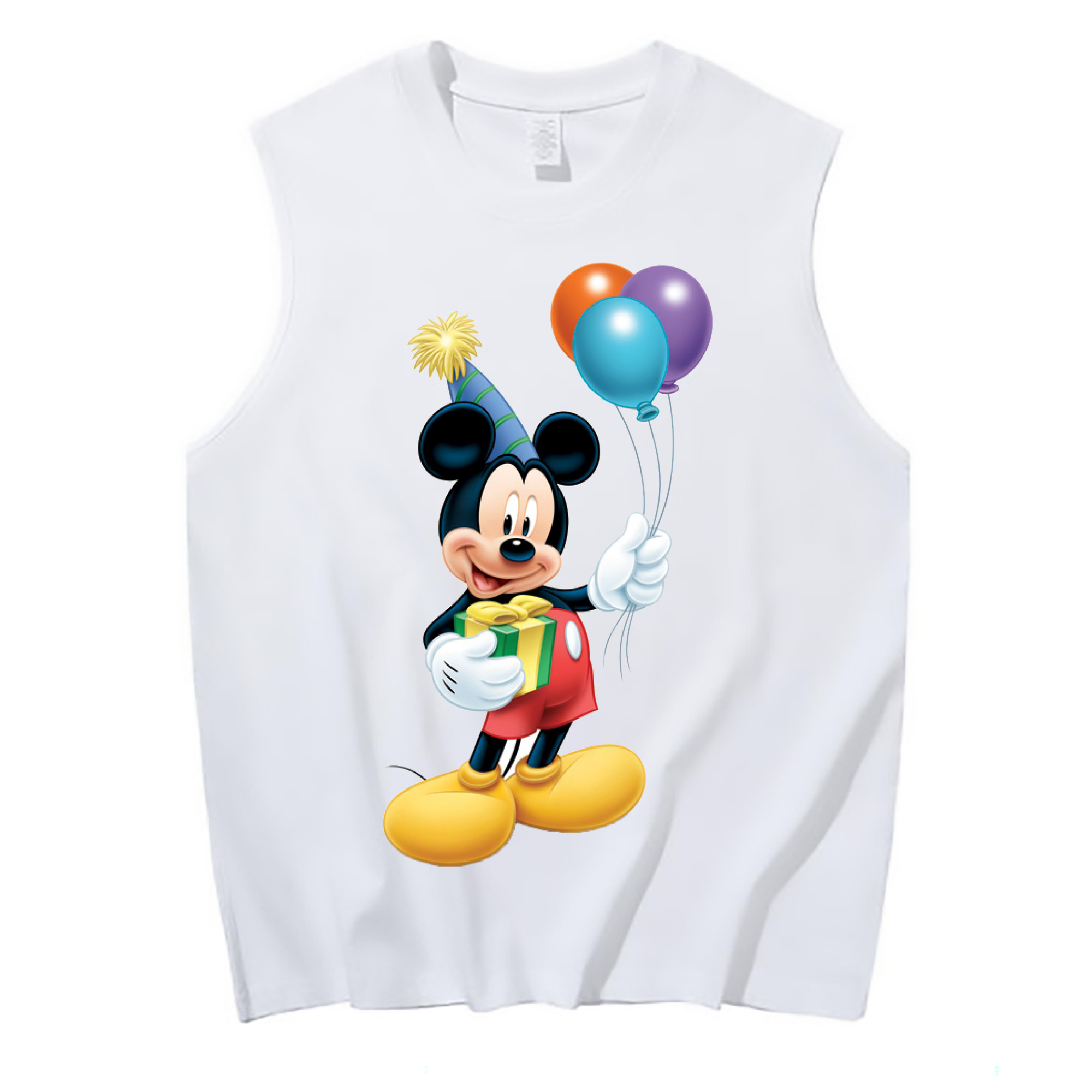 ミッキーマウス Mickey Mouse コットン100％タンクトップ（フロントプリント）