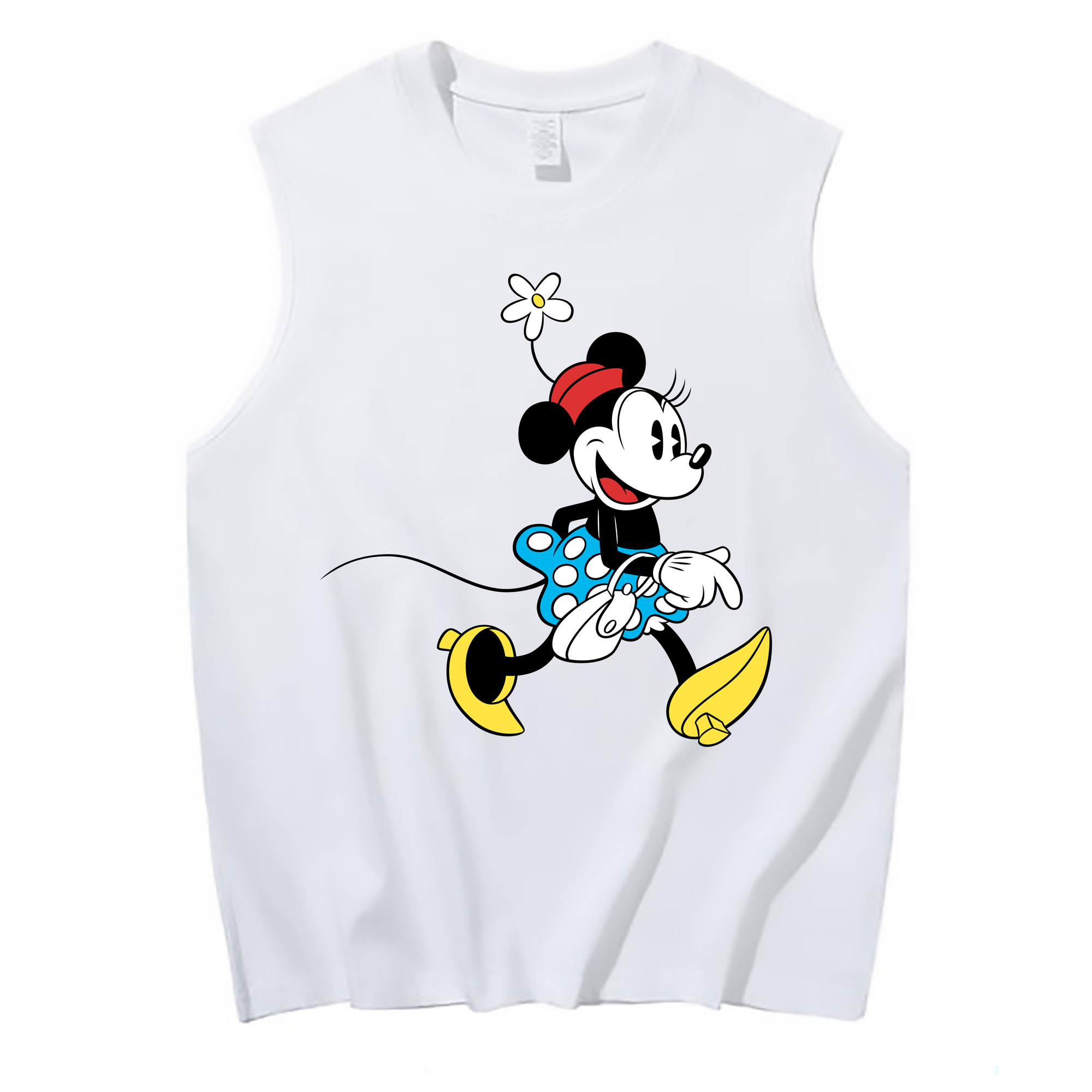 ミッキーマウス Mickey Mouse コットン100％タンクトップ（フロントプリント）