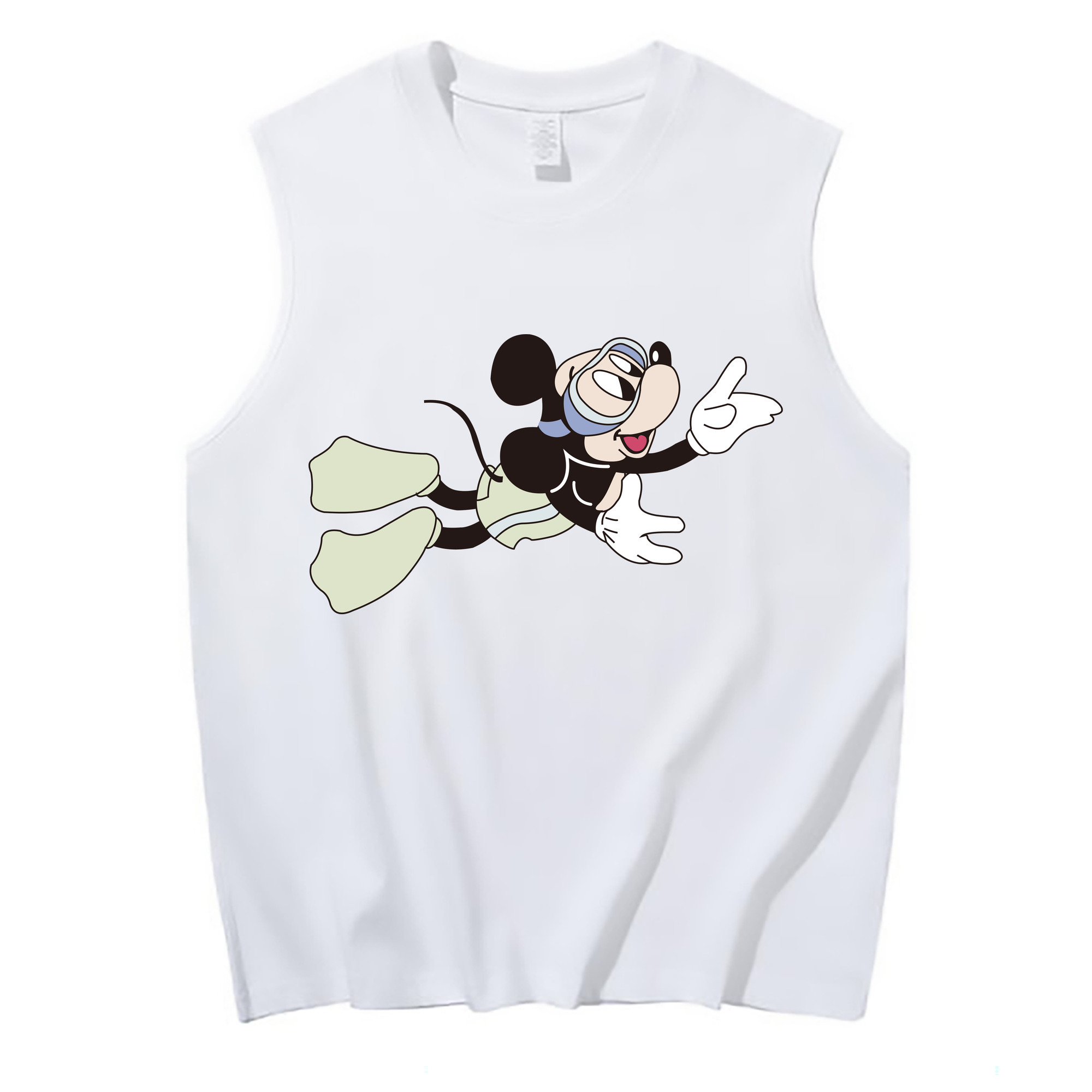 ミッキーマウス Mickey Mouse コットン100％タンクトップ（フロントプリント）