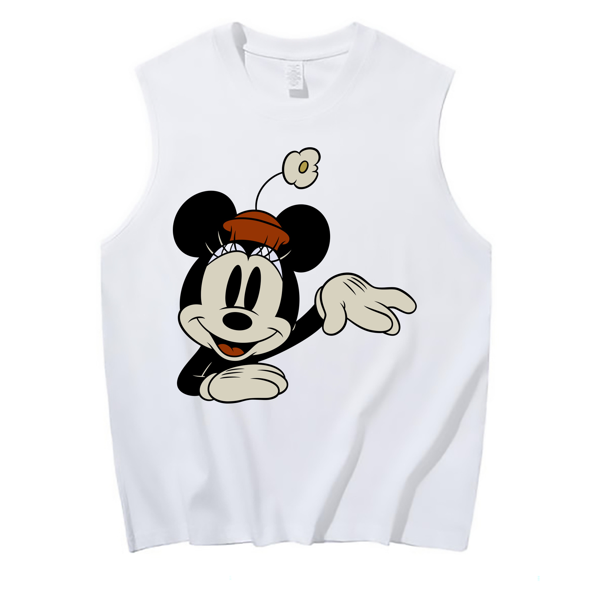 ミッキーマウス Mickey Mouse コットン100％タンクトップ（フロントプリント）