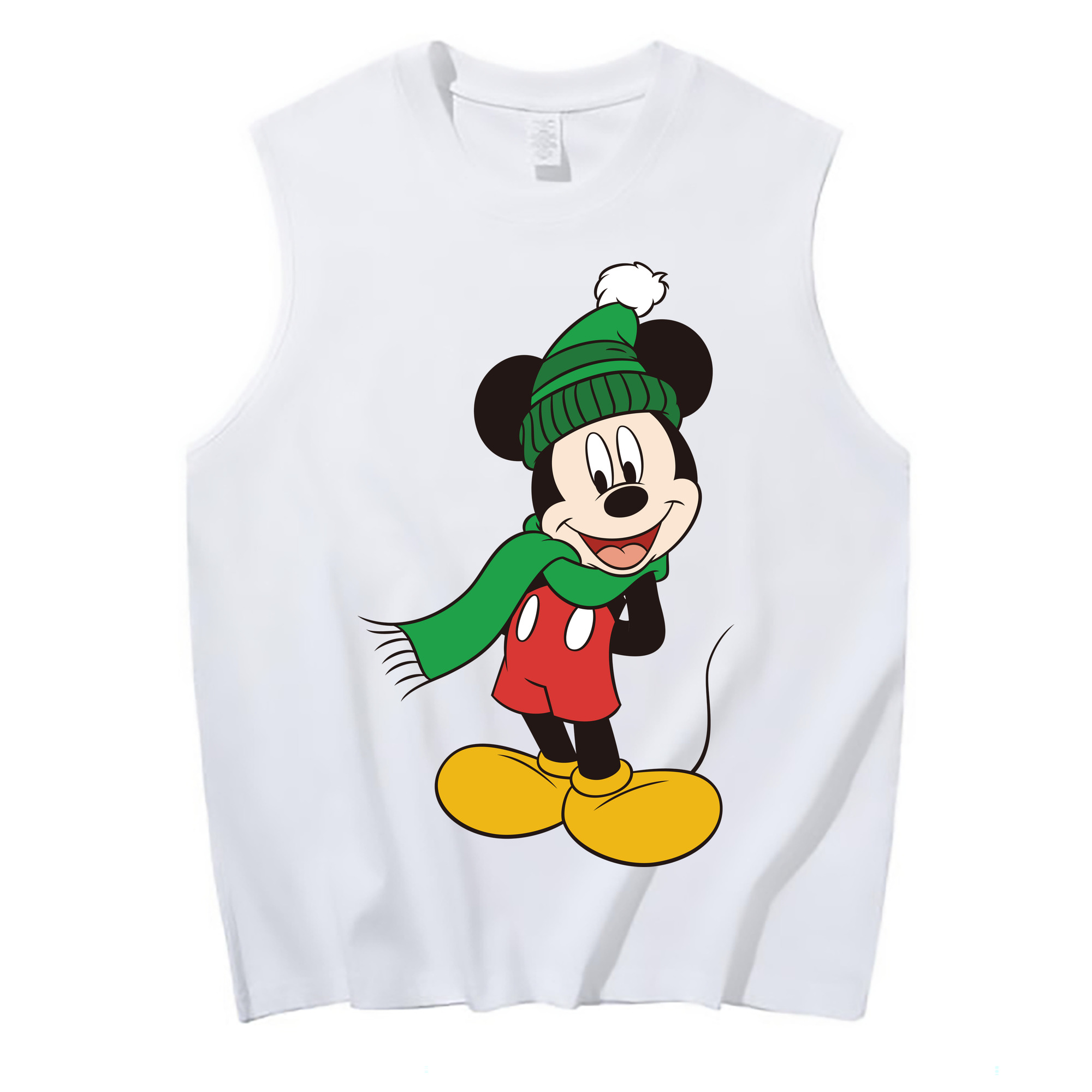 ミッキーマウス Mickey Mouse コットン100％タンクトップ（フロントプリント）