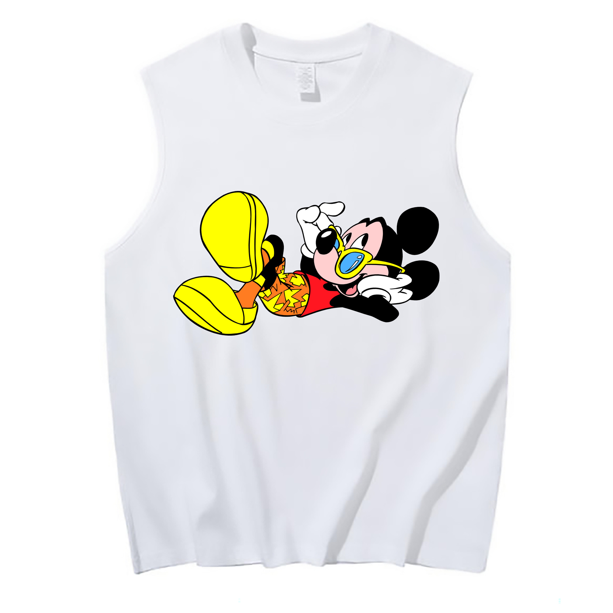 ミッキーマウス Mickey Mouse コットン100％タンクトップ（フロントプリント）