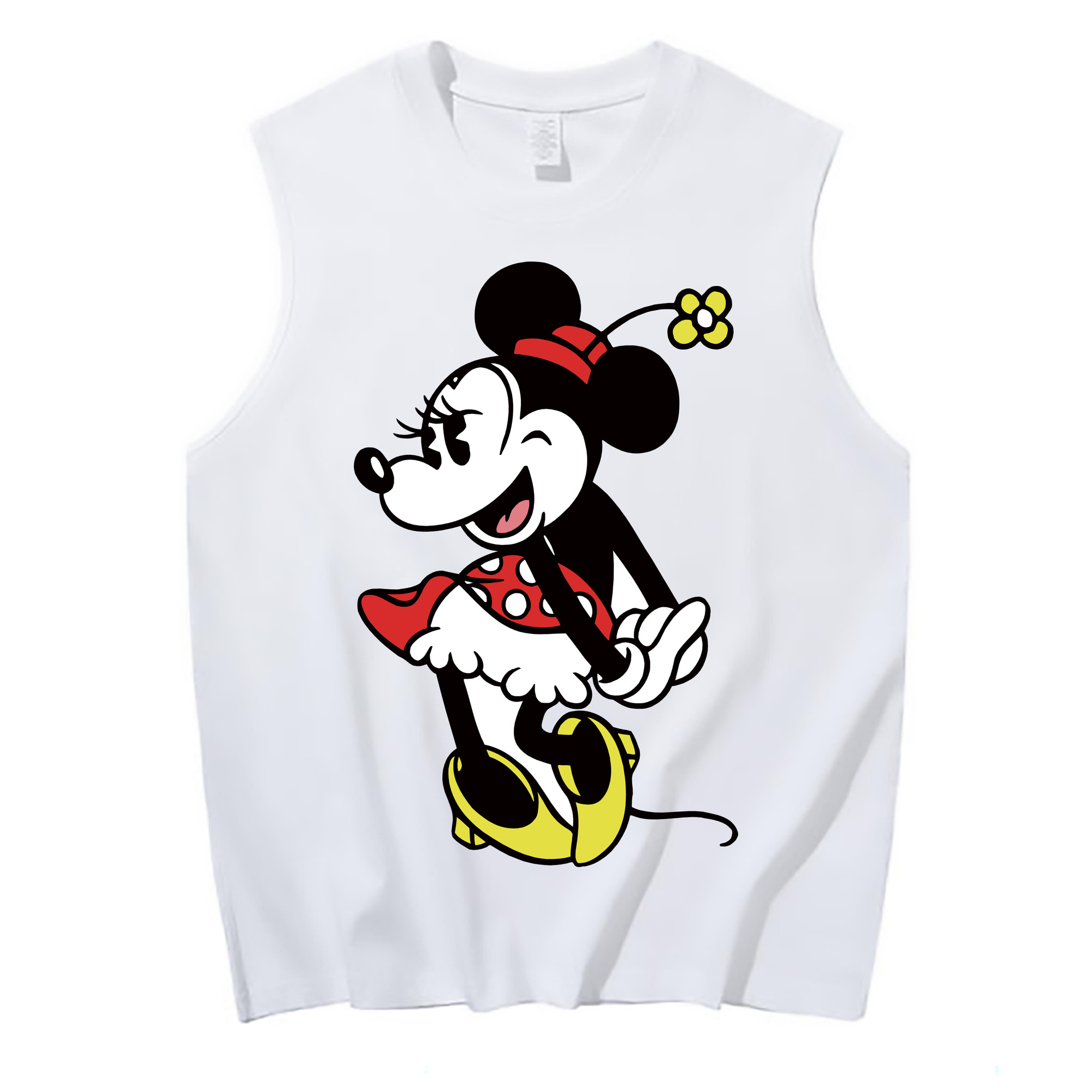 ミッキーマウス Mickey Mouse コットン100％タンクトップ（フロントプリント）