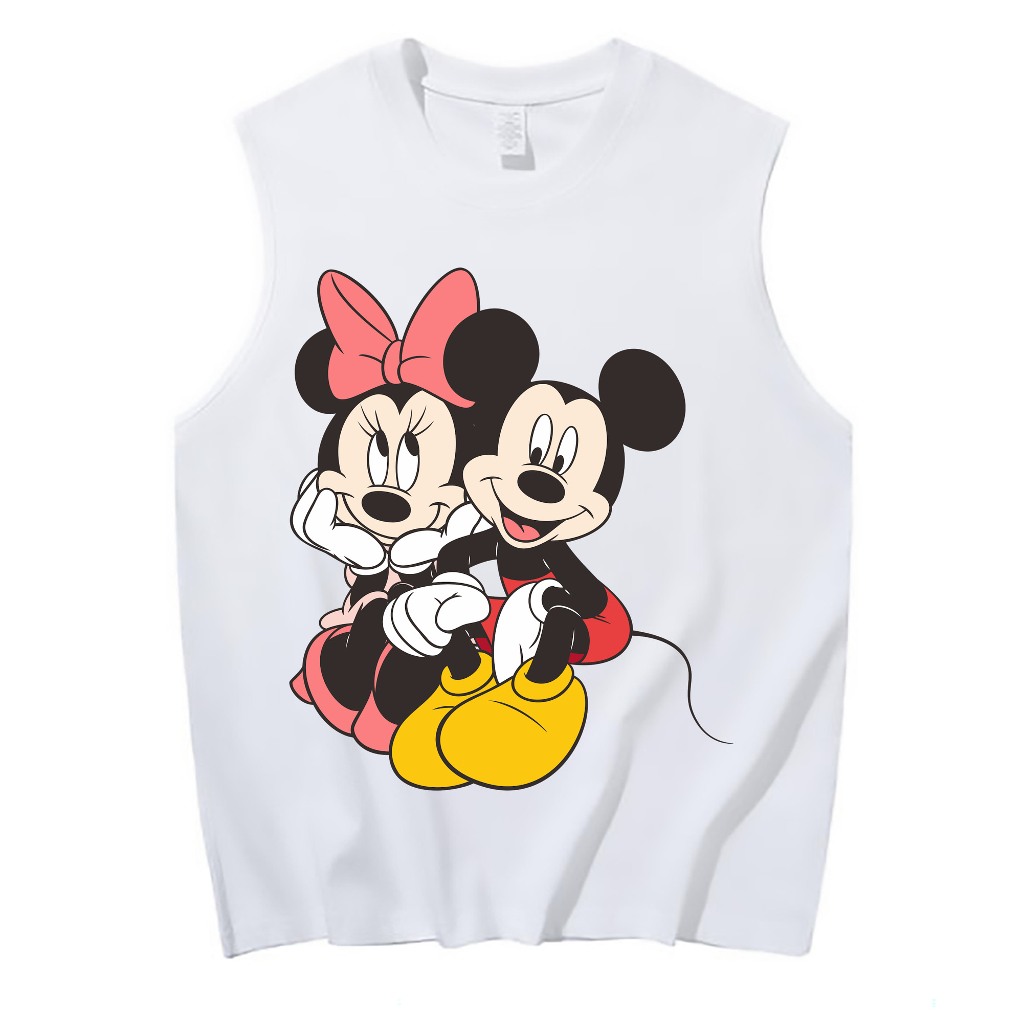 ミッキーマウス Mickey Mouse コットン100％タンクトップ（フロントプリント）