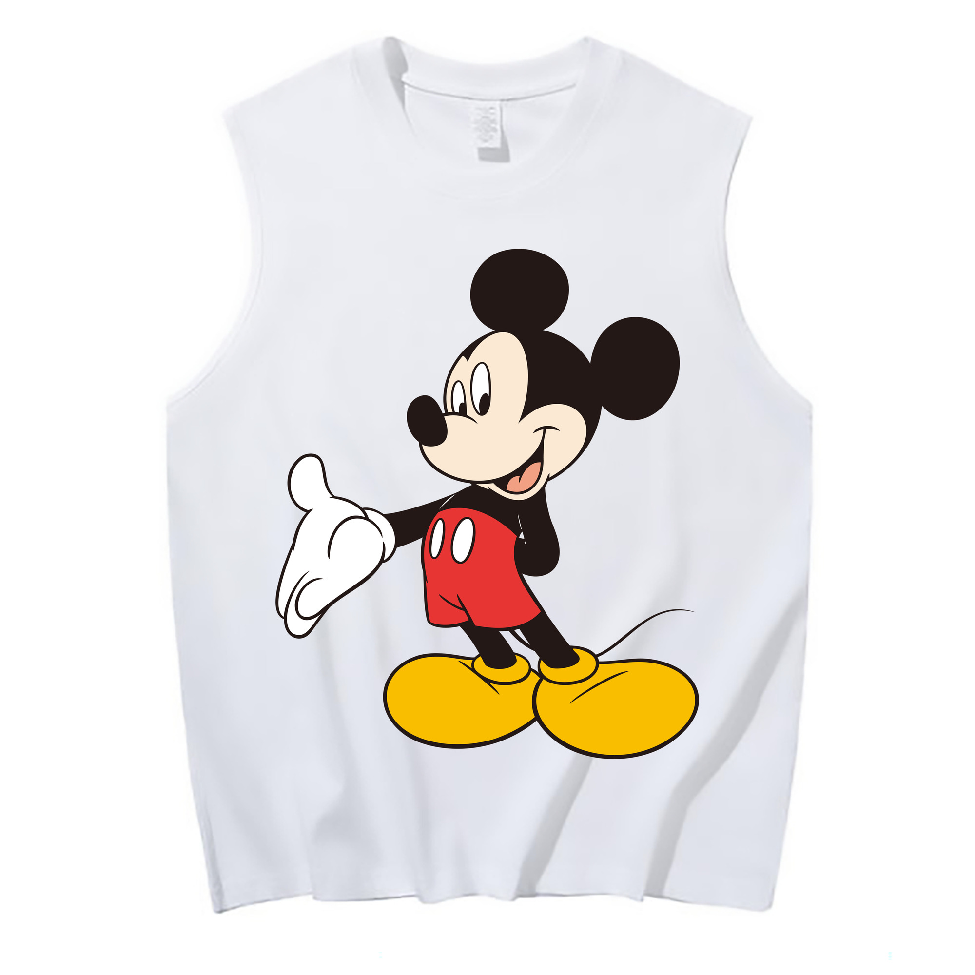 ミッキーマウス Mickey Mouse コットン100％タンクトップ（フロントプリント）