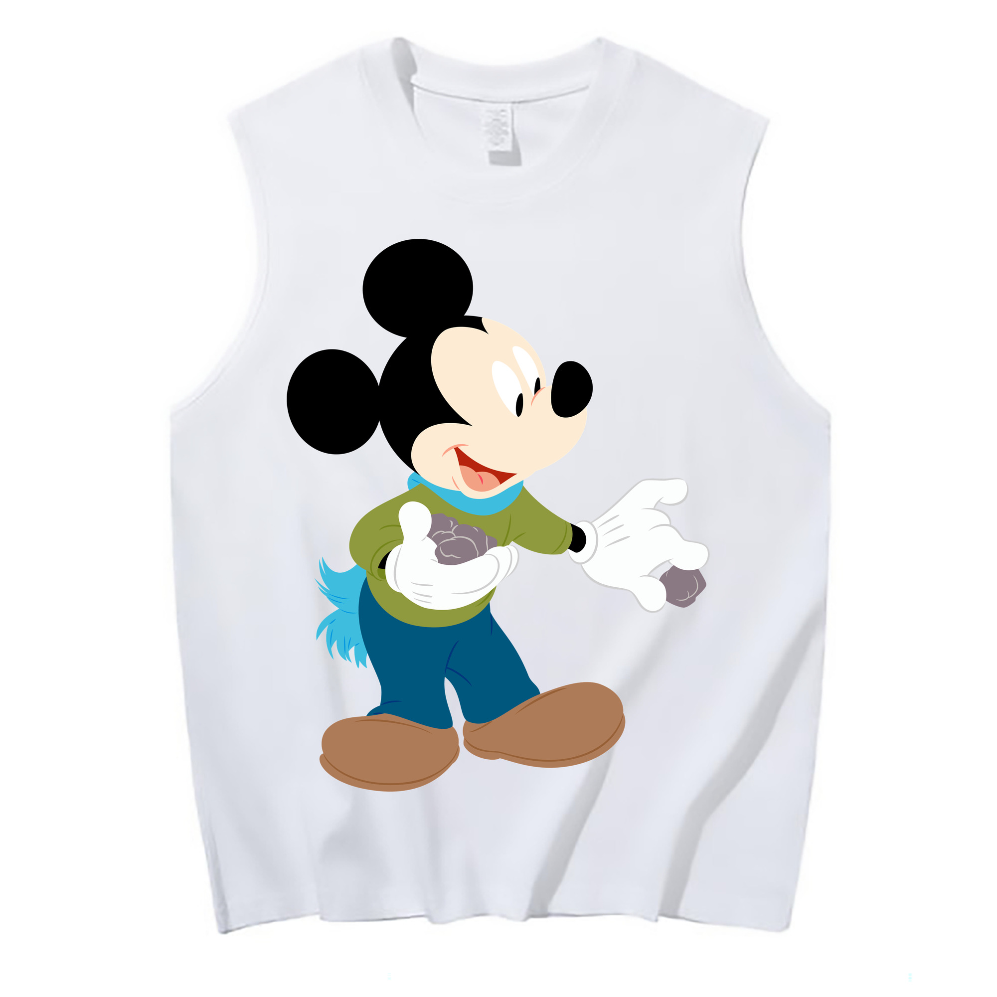 ミッキーマウス Mickey Mouse コットン100％タンクトップ（フロントプリント）