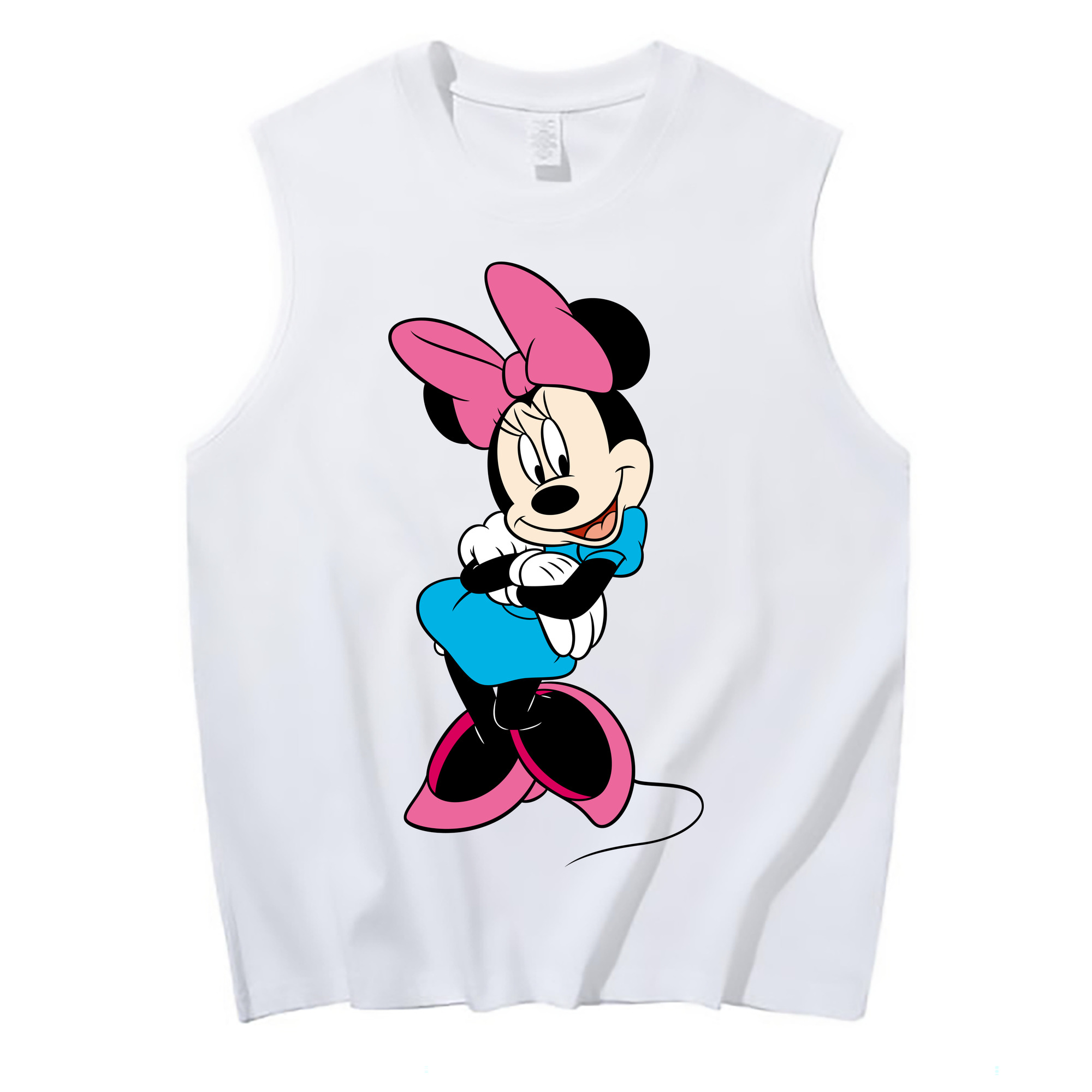 ミッキーマウス Mickey Mouse コットン100％タンクトップ（フロントプリント）