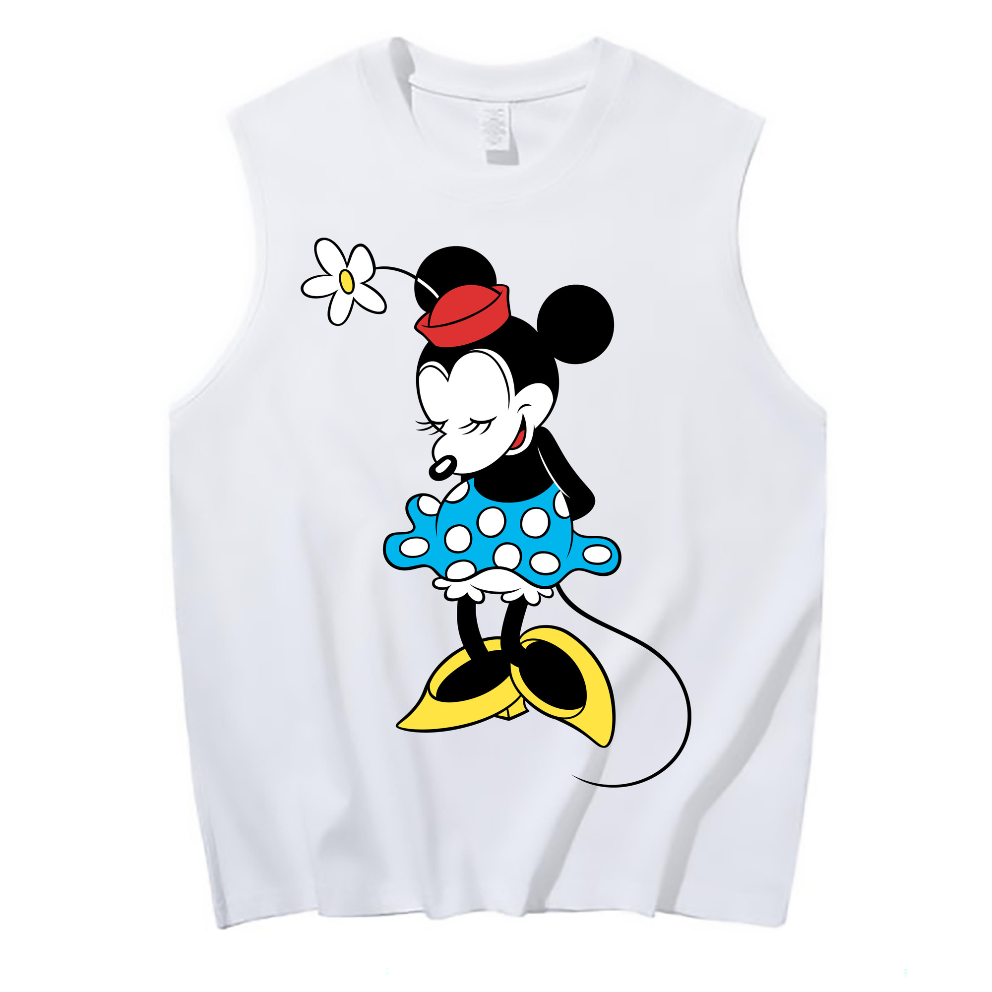 ミッキーマウス Mickey Mouse コットン100％タンクトップ（フロントプリント）