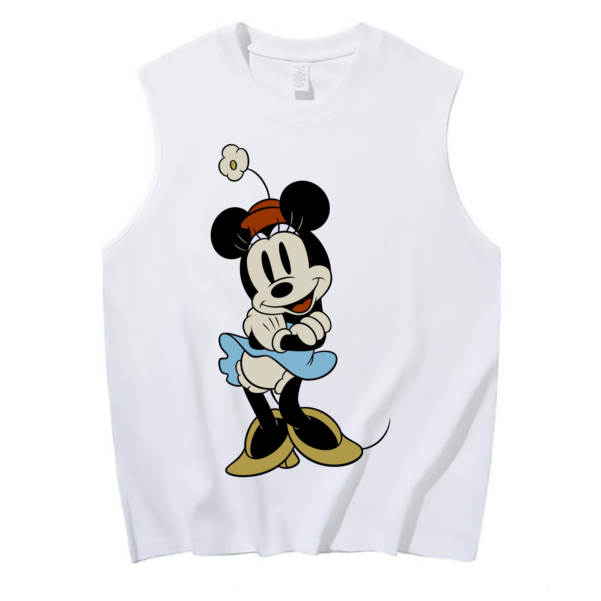 ミッキーマウス Mickey Mouse コットン100％タンクトップ（フロントプリント）