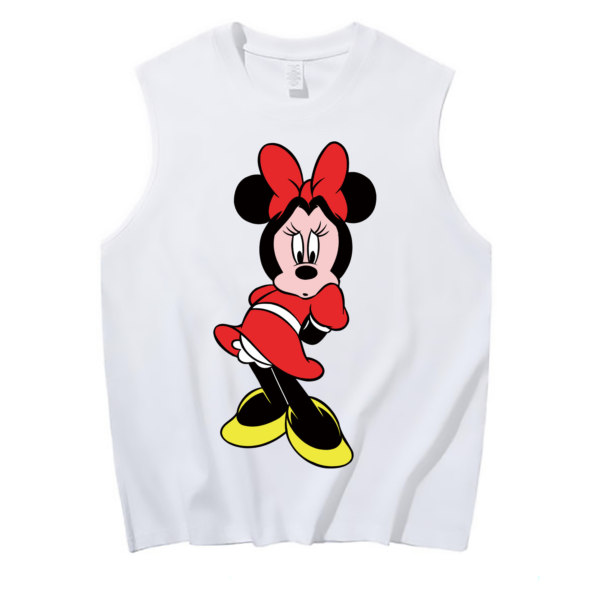ミッキーマウス Mickey Mouse コットン100％タンクトップ（フロントプリント）