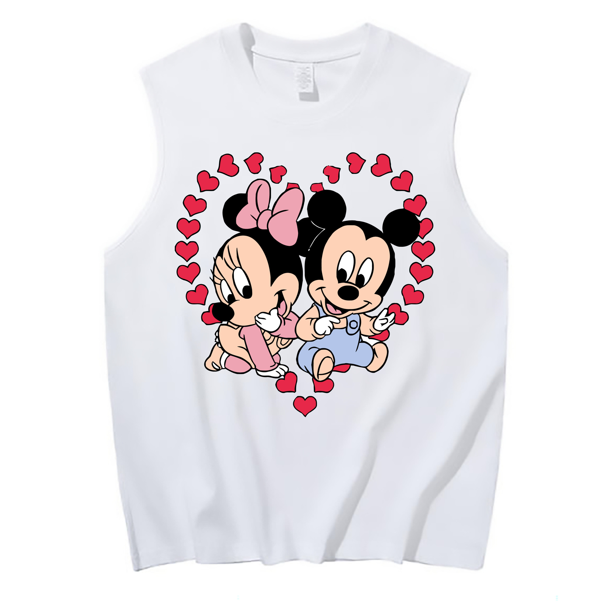 ミッキーマウス Mickey Mouse コットン100％タンクトップ（フロントプリント）