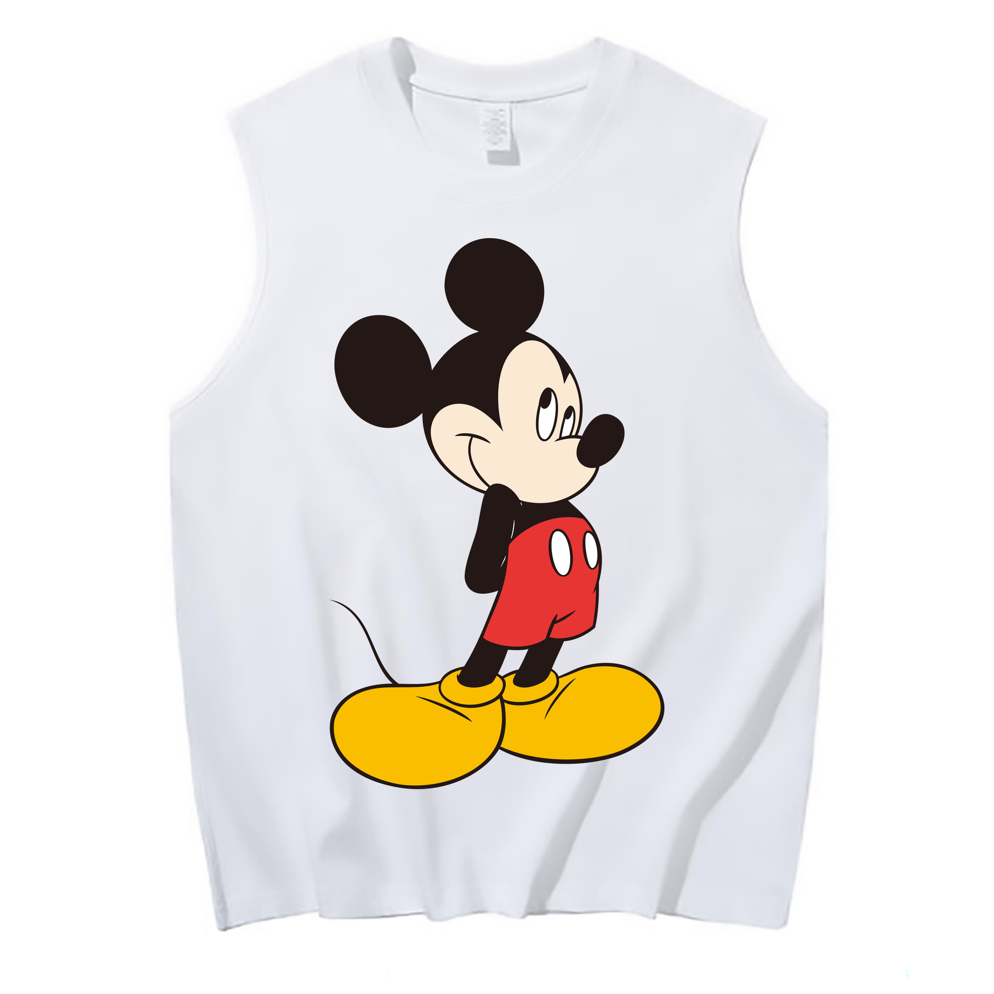 ミッキーマウス Mickey Mouse コットン100％タンクトップ（フロントプリント）